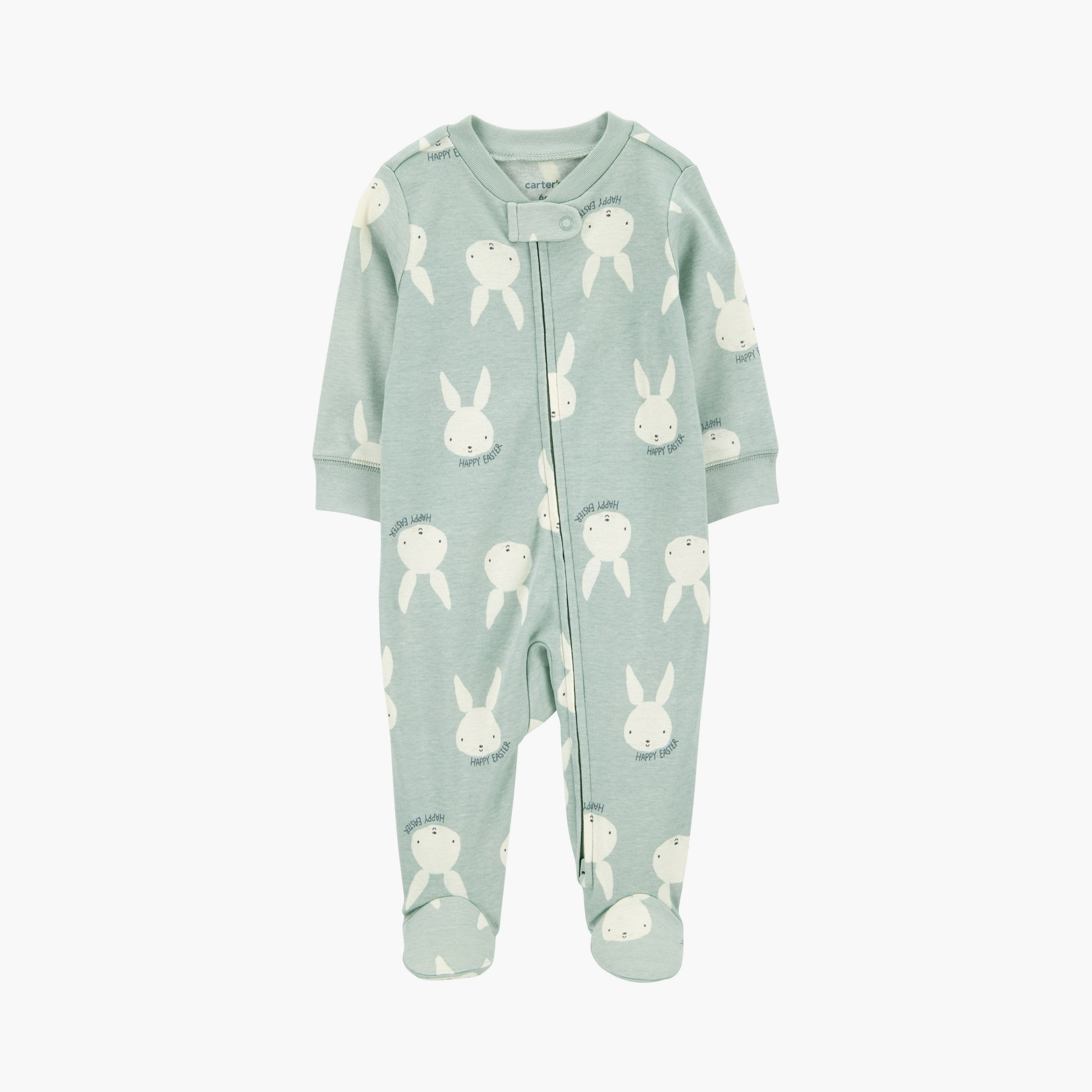 بدلة نوم باني مطبوعة بأكمام طويلة من كارترز-baby-girls-clothing-nightwear-sleepsuits-image-1