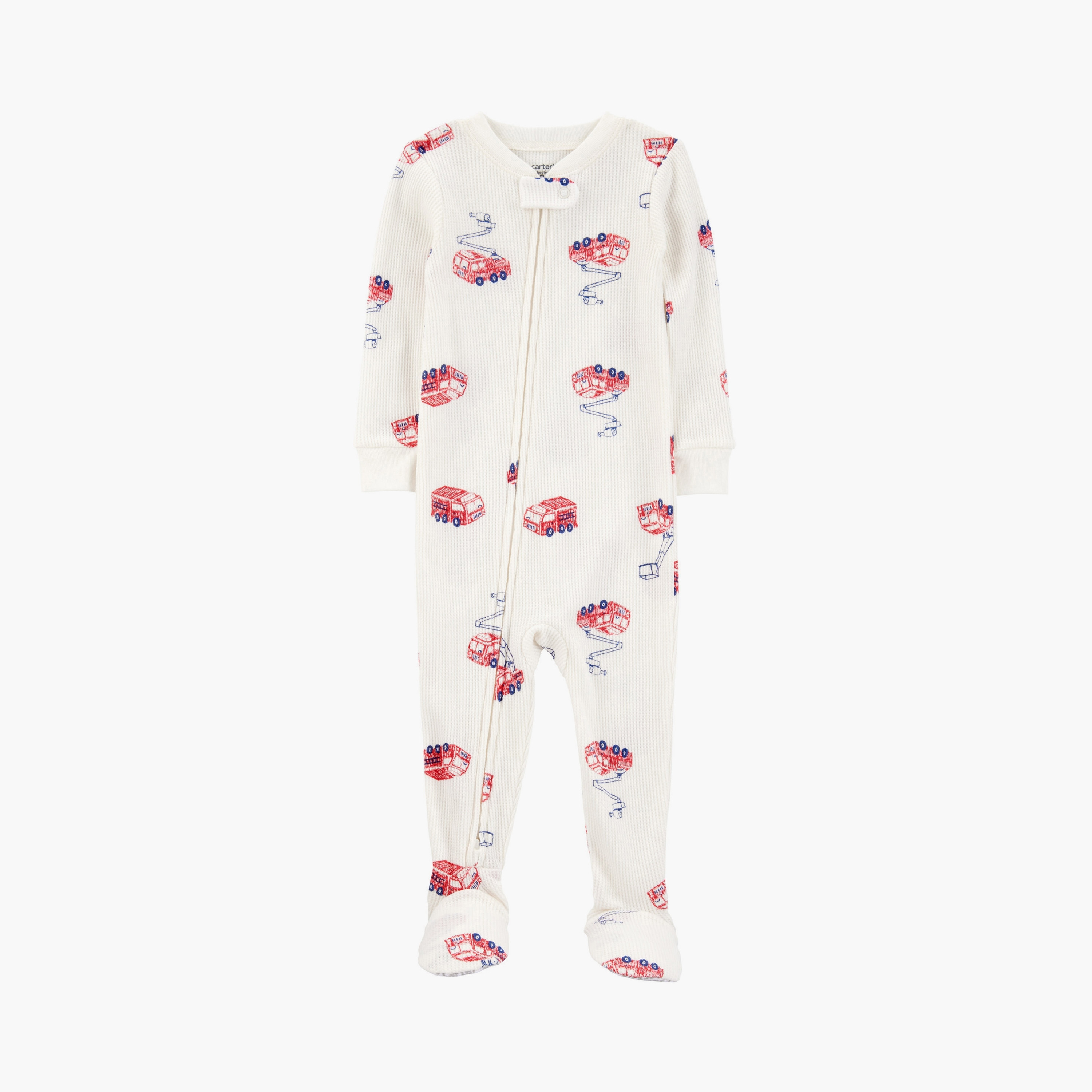 بدلة نوم ذات الأكمام الطويلة بطبعة شاحنة إطفاء من كارترز-baby-boys-clothing-nightwear-sleepsuits-image-1
