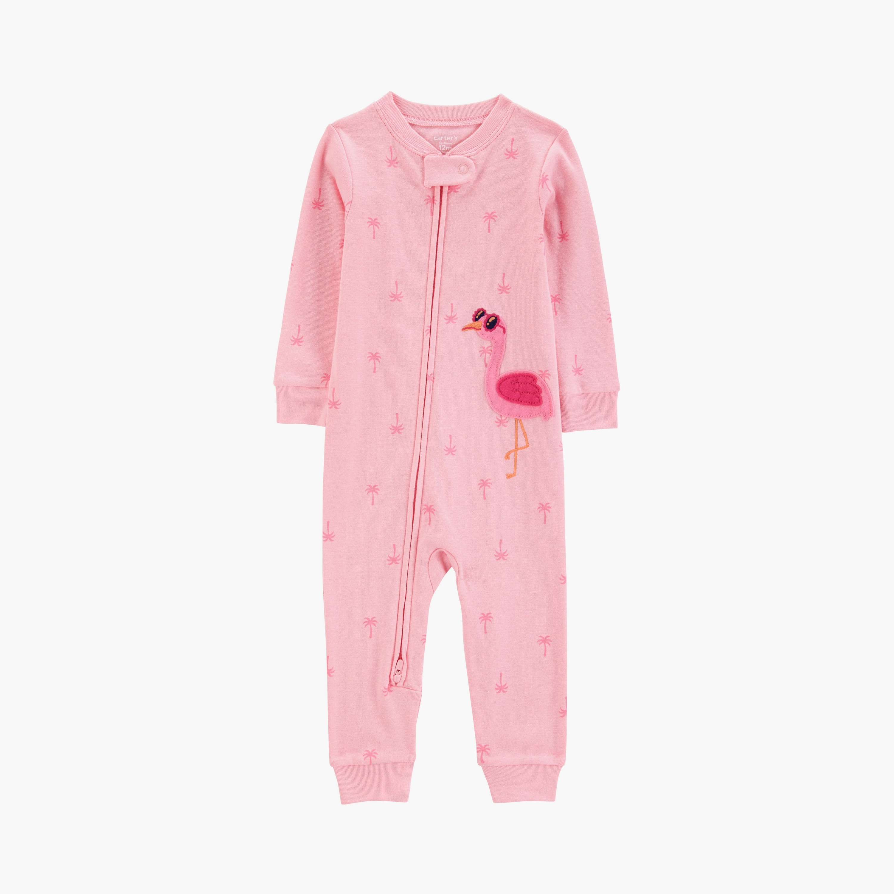 بدلة نوم بطبعة طائر الفلامنجو بأكمام طويلة من كارترز-baby-girls-clothing-nightwear-sleepsuits-image-1