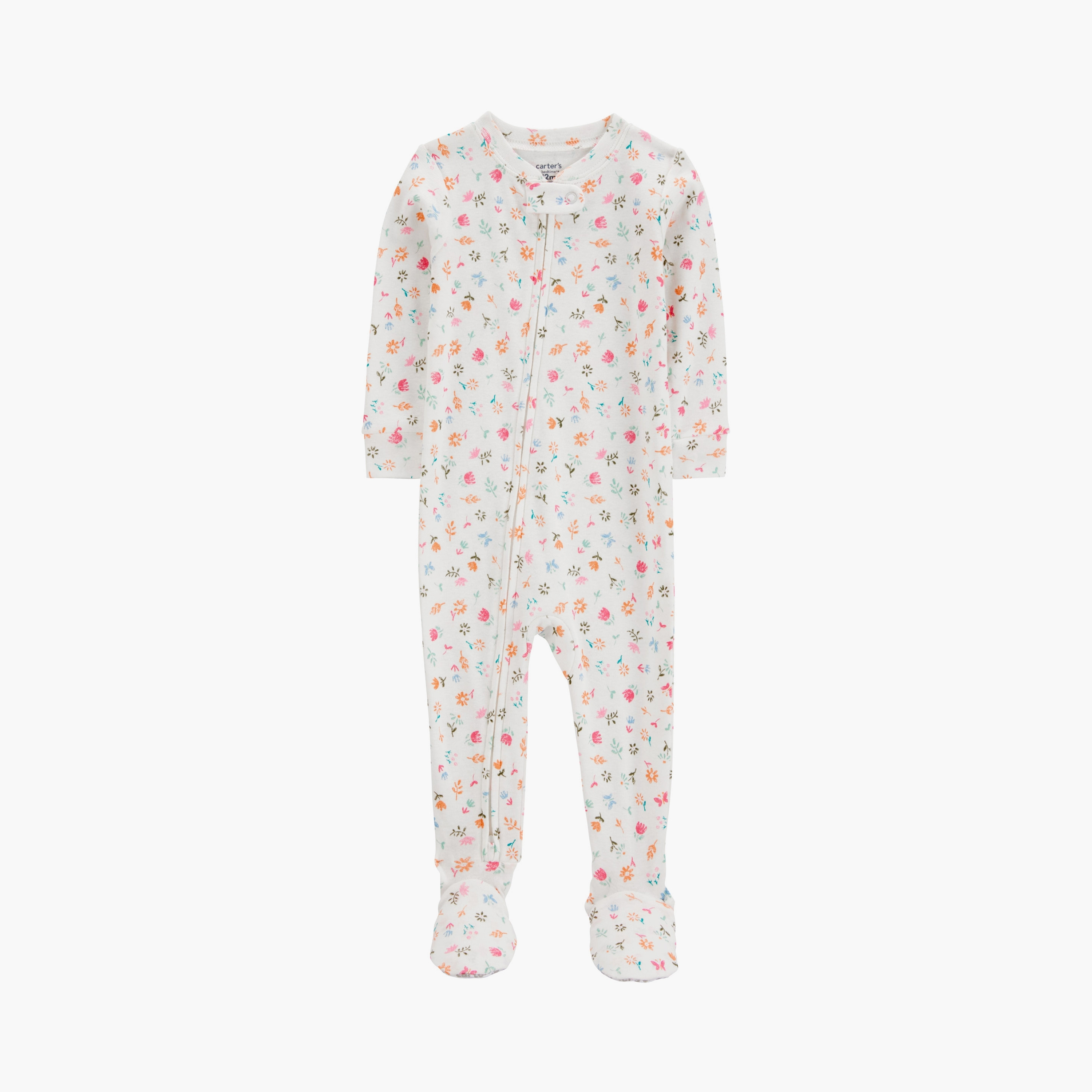 بدلة نوم بطبعات الأزهار بأكمام طويلة من كارترز-baby-girls-clothing-nightwear-sleepsuits-image-1