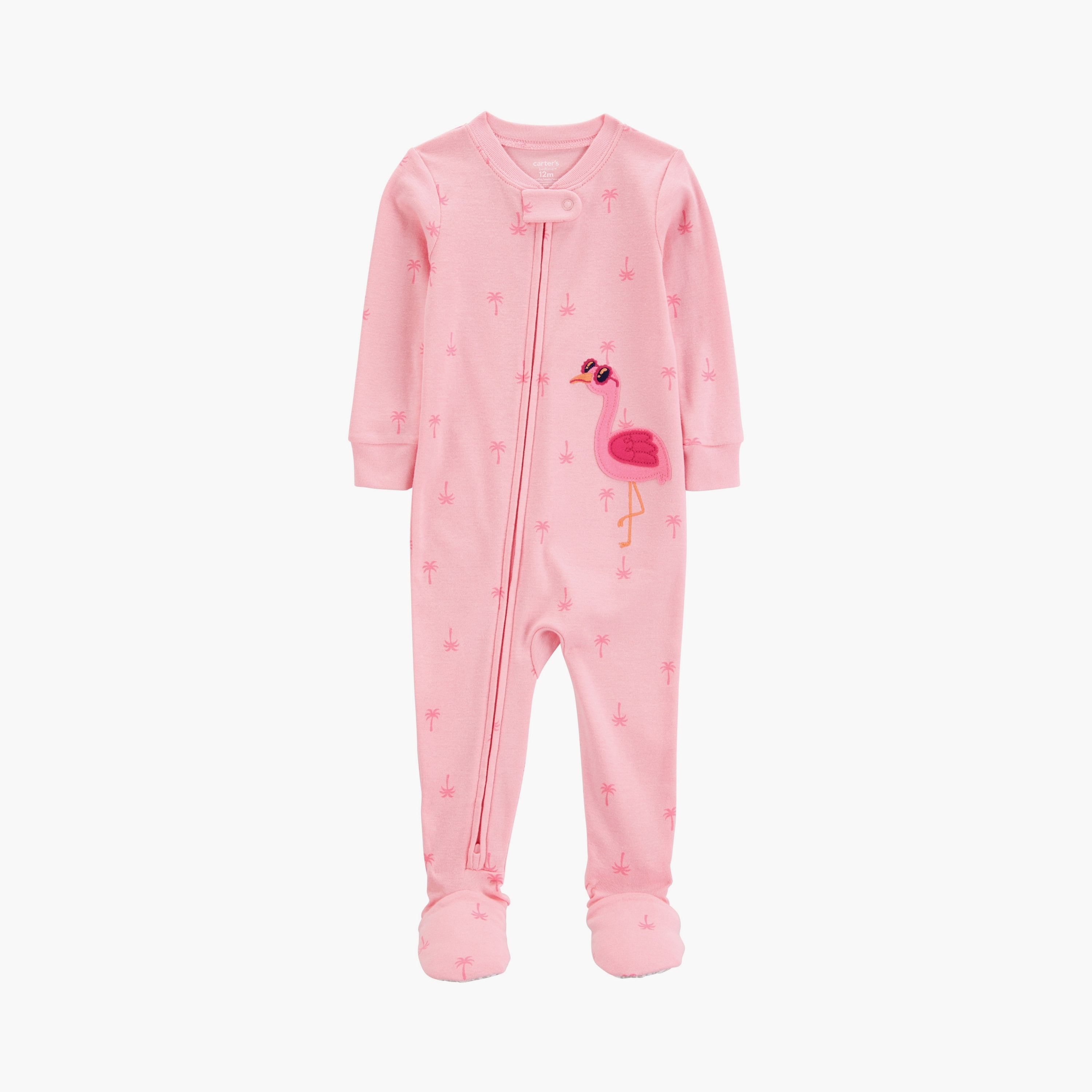 بدلة نوم بطبعة طائر الفلامنجو بأكمام طويلة من كارترز-baby-girls-clothing-nightwear-sleepsuits-image-1