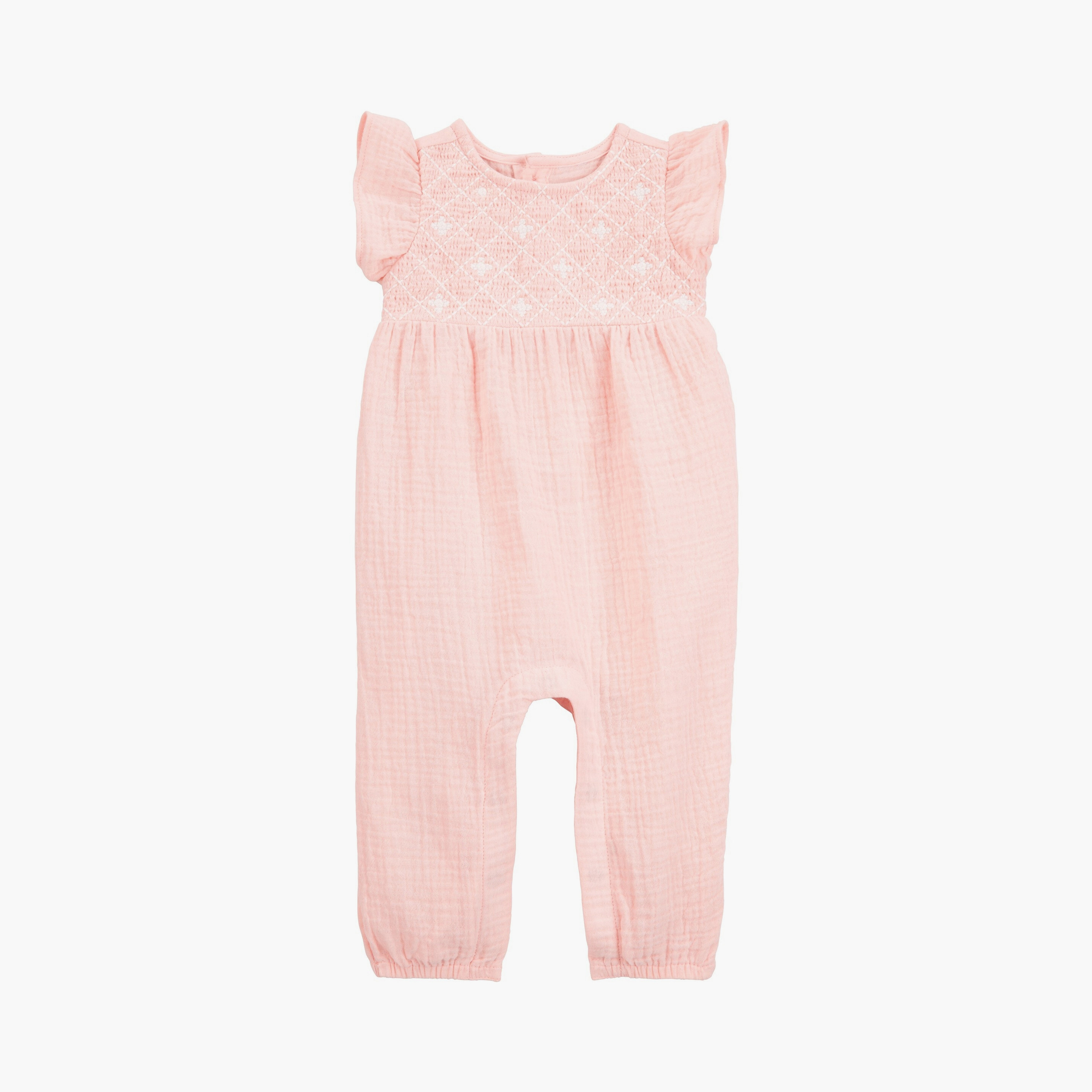 جمبسوت سادة بأكمام قصيرة من كارترز-girls-clothing-dressesandjumpsuits-image-1