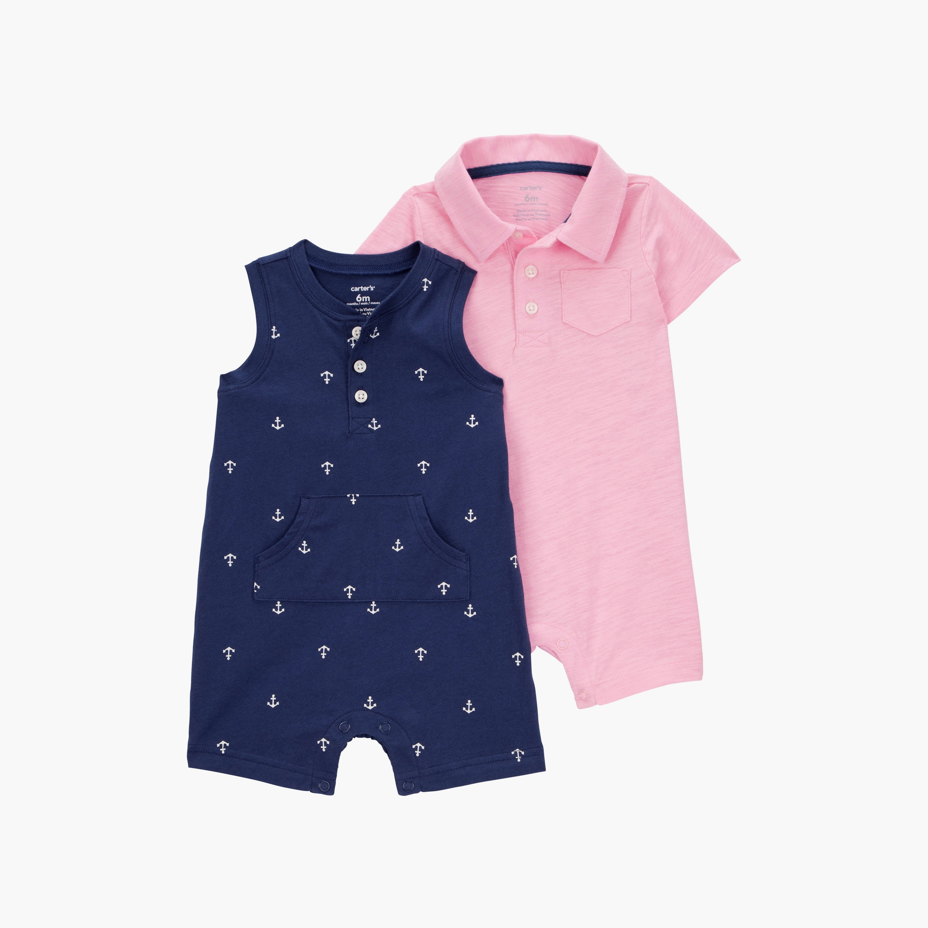 Carter's 2-Piece Printed Short Sleeves Rompers-baby-boys-clothing-multipacks-image-1