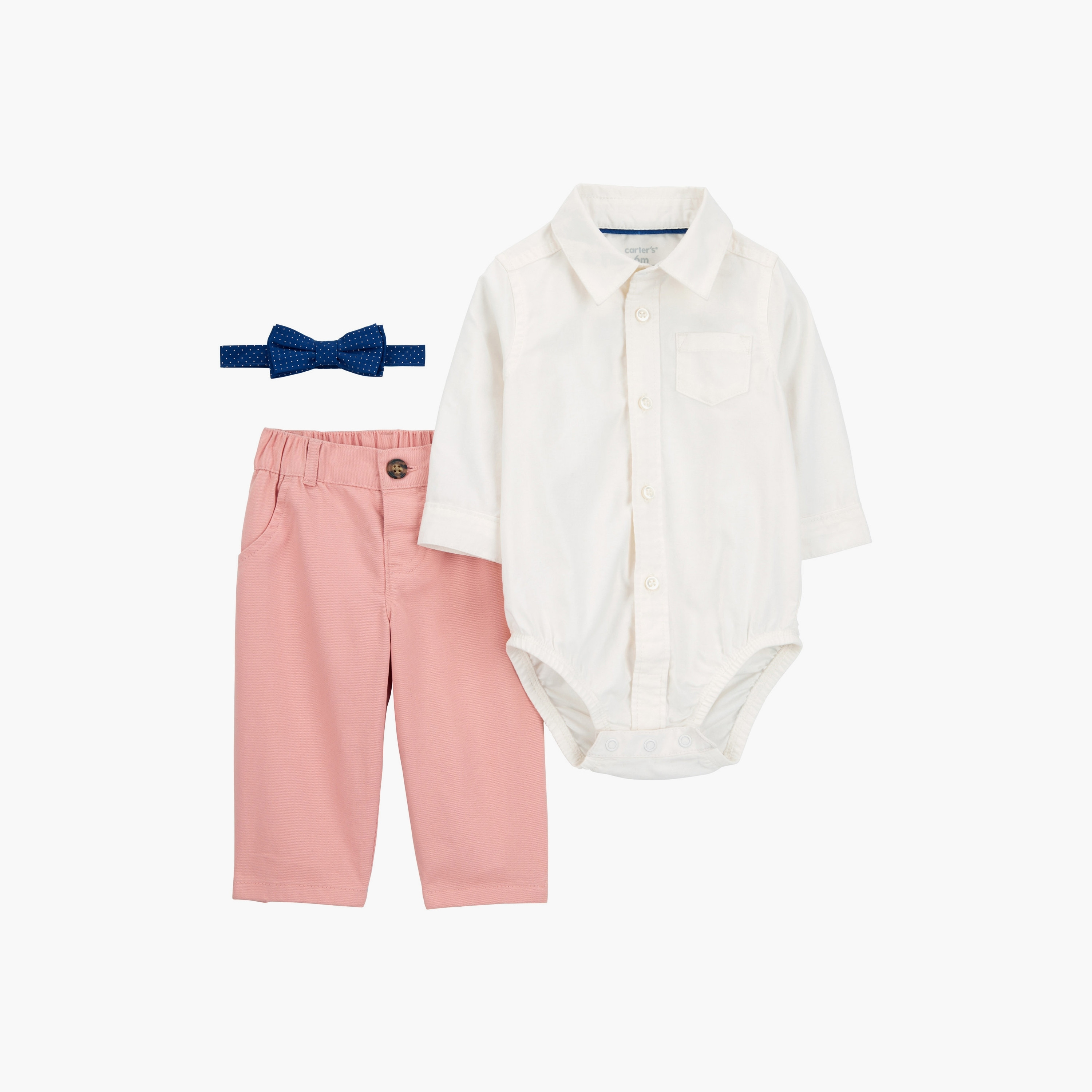 بودي سوت مكونة من 3 قطع بأكمام طويلة وبنطلون وربطة عنق من كارترز-baby-boys-clothing-setsandcoords-image-1