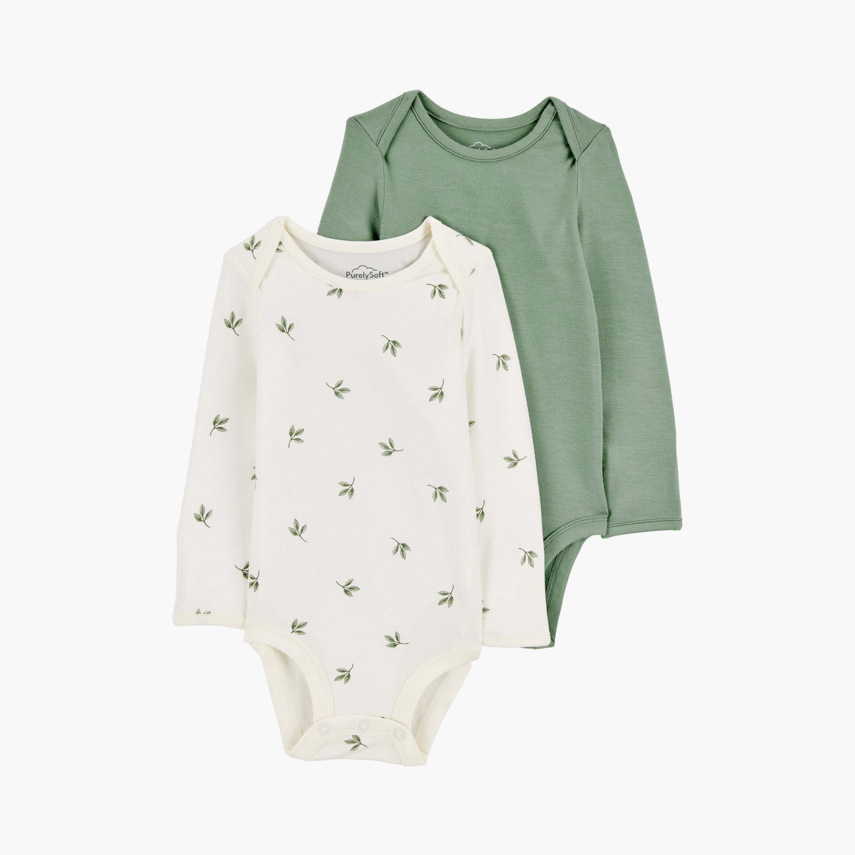 بودي سوت مكونة من قطعتين بطبعة أوراق الشجر بأكمام طويلة من كارترز-baby-boys-clothing-multipacks-image-1