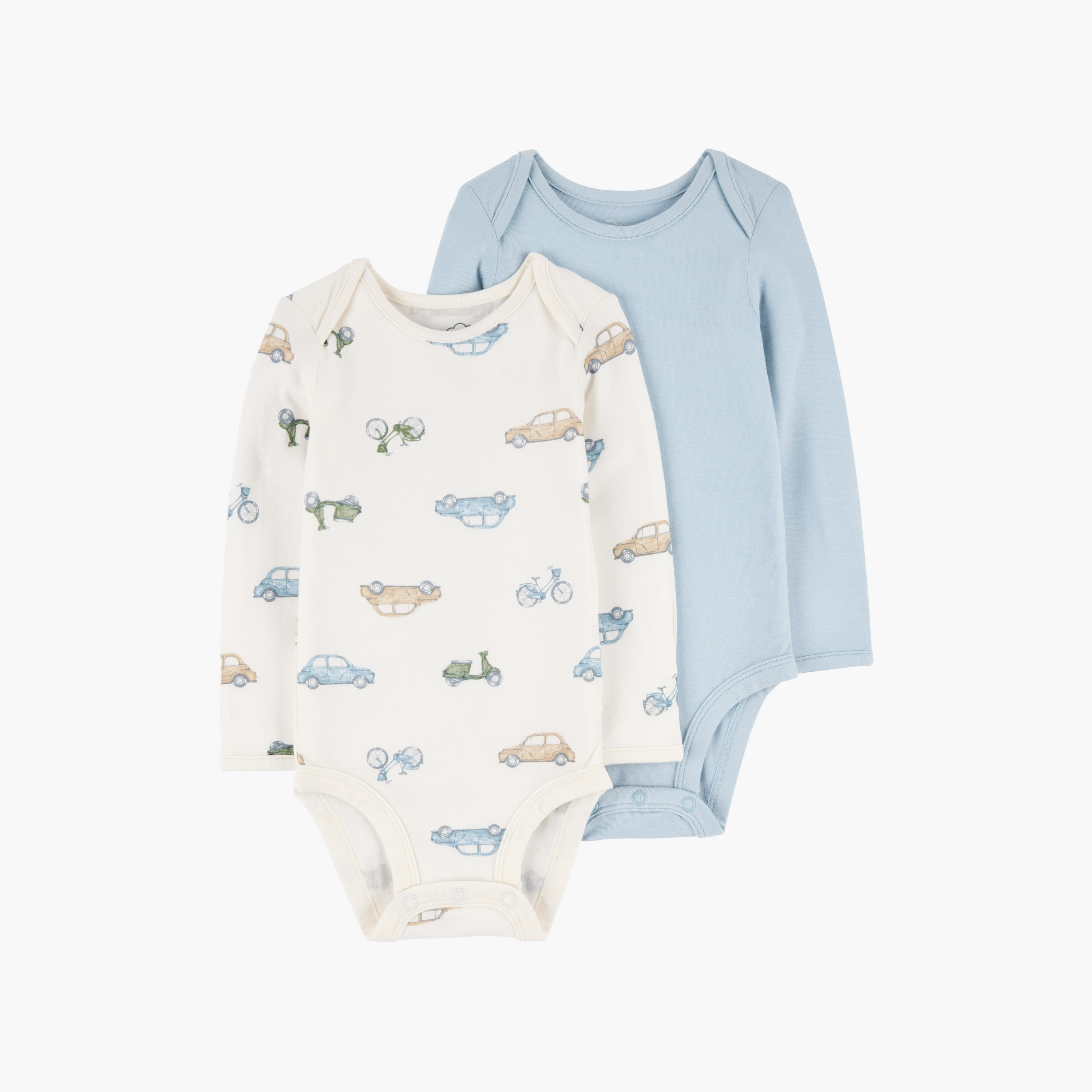 Carter's 2-Piece Car Printed Long Sleeves Bodysuits-baby-boys-clothing-multipacks-image-1