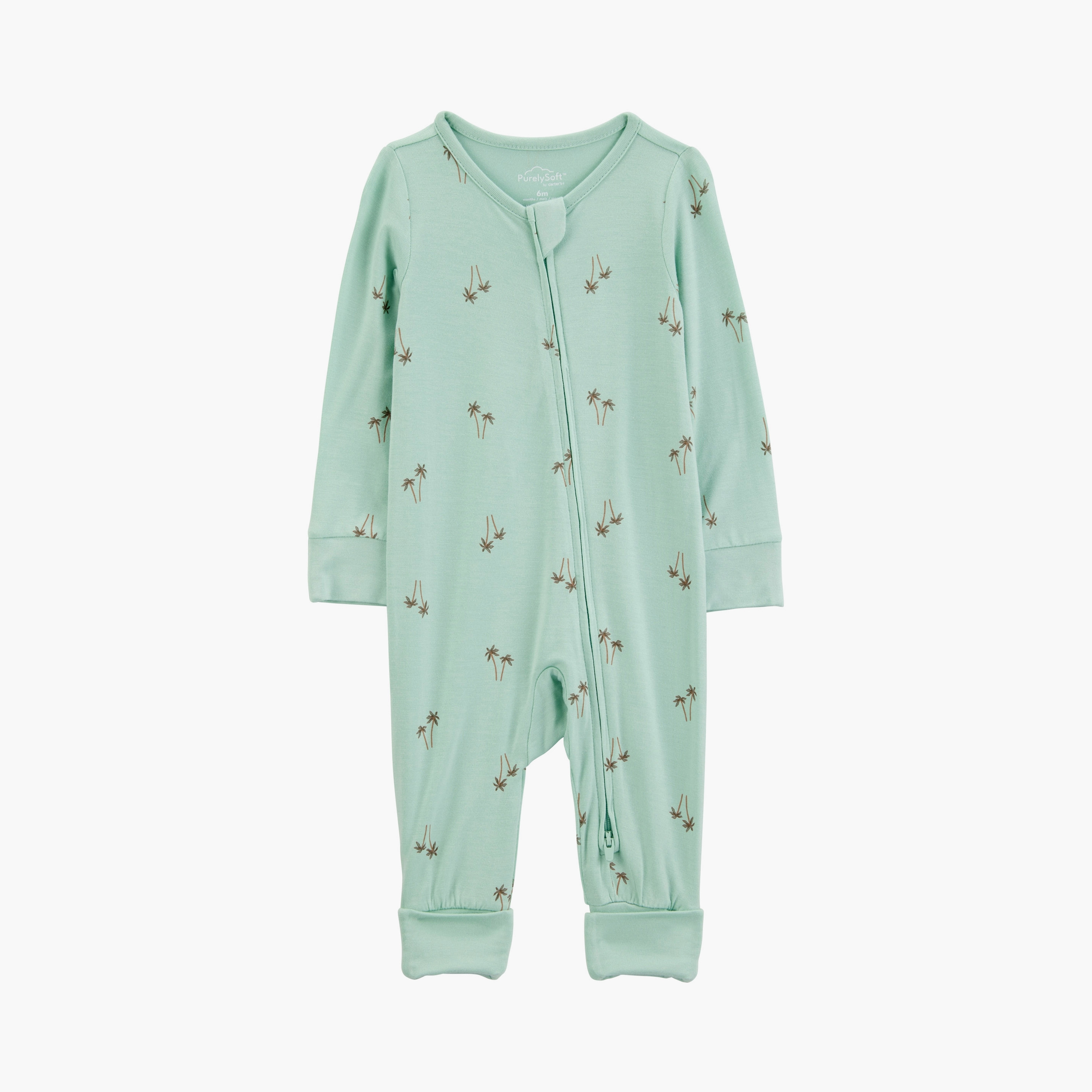 بدلة نوم بطبعة شجرة النخيل بأكمام طويلة من كارترز-baby-boys-clothing-nightwear-sleepsuits-image-1