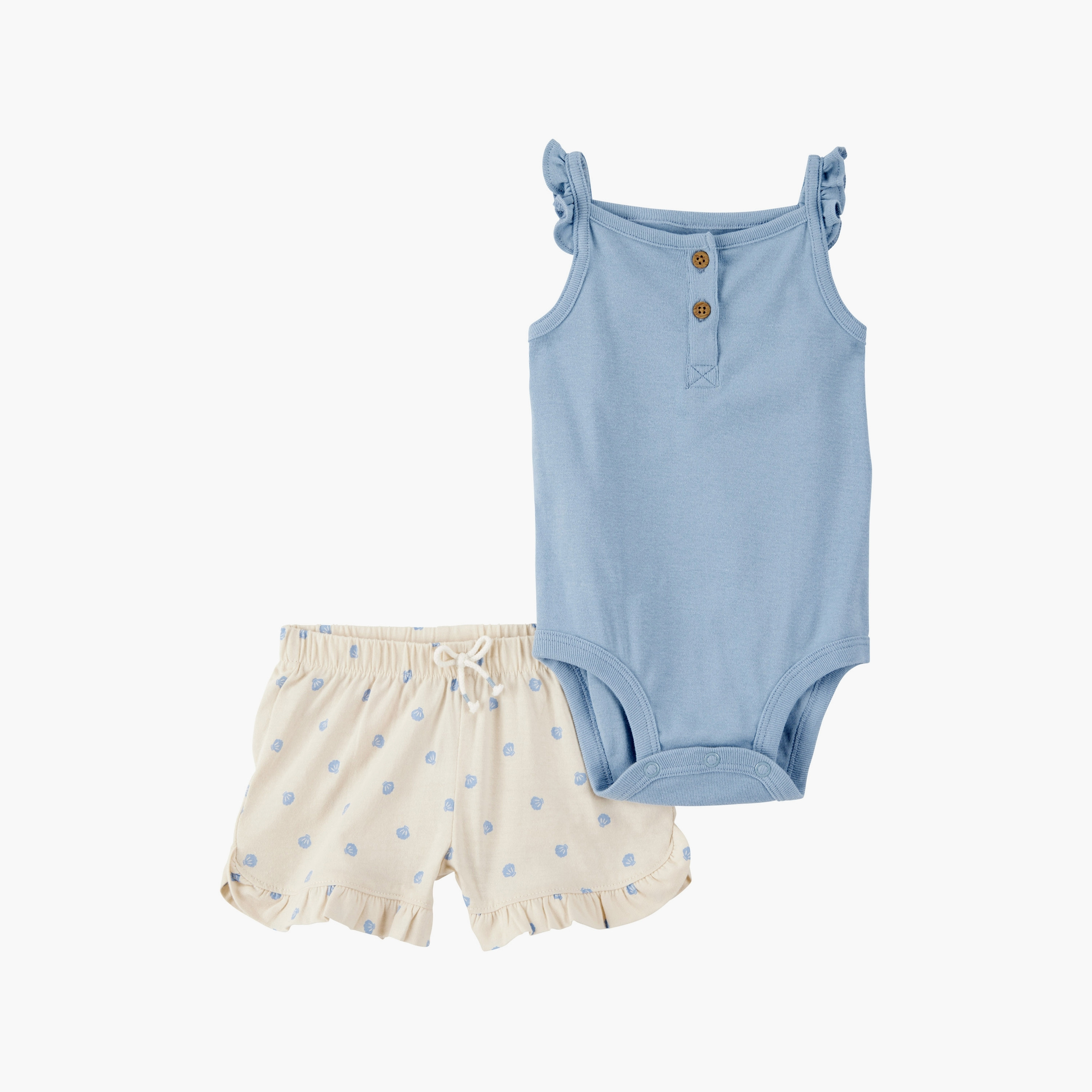 بودي سوت مكونة من قطعتين مطبوعة بأكمام قصيرة مع شورت من كارترز-baby-girls-clothing-setsandcoords-image-2