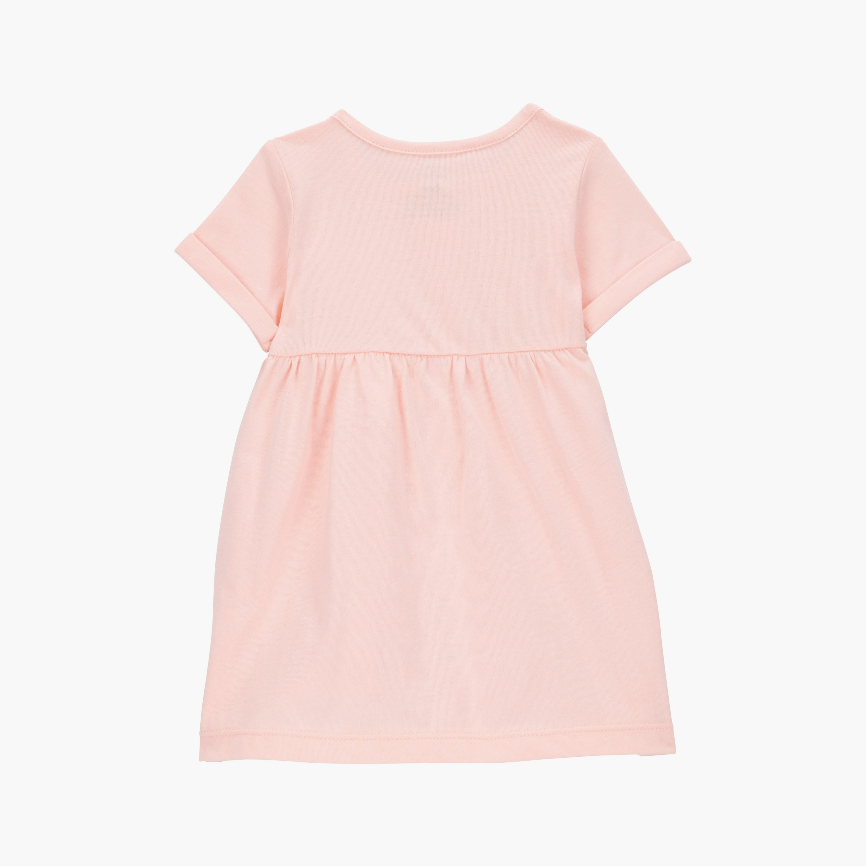 فستان المخطط بأكمام قصيرة، مكون من 3 قطع، ورومبير مع غطاء حفاضات من كارترز-baby-girls-clothing-setsandcoords-image-2