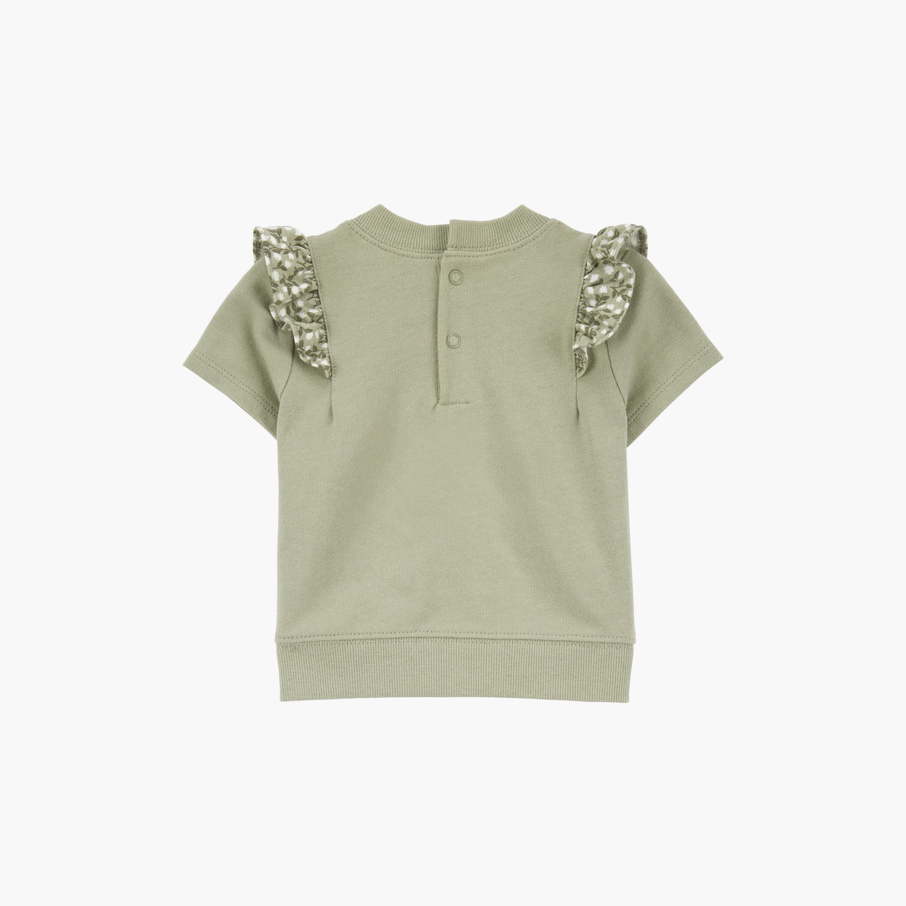 تي شيرت بطبعة زهور بأكمام قصيرة مكون من 3 قطع وشورت مع بدلة للجسم من كارترز-baby-girls-clothing-setsandcoords-image-2