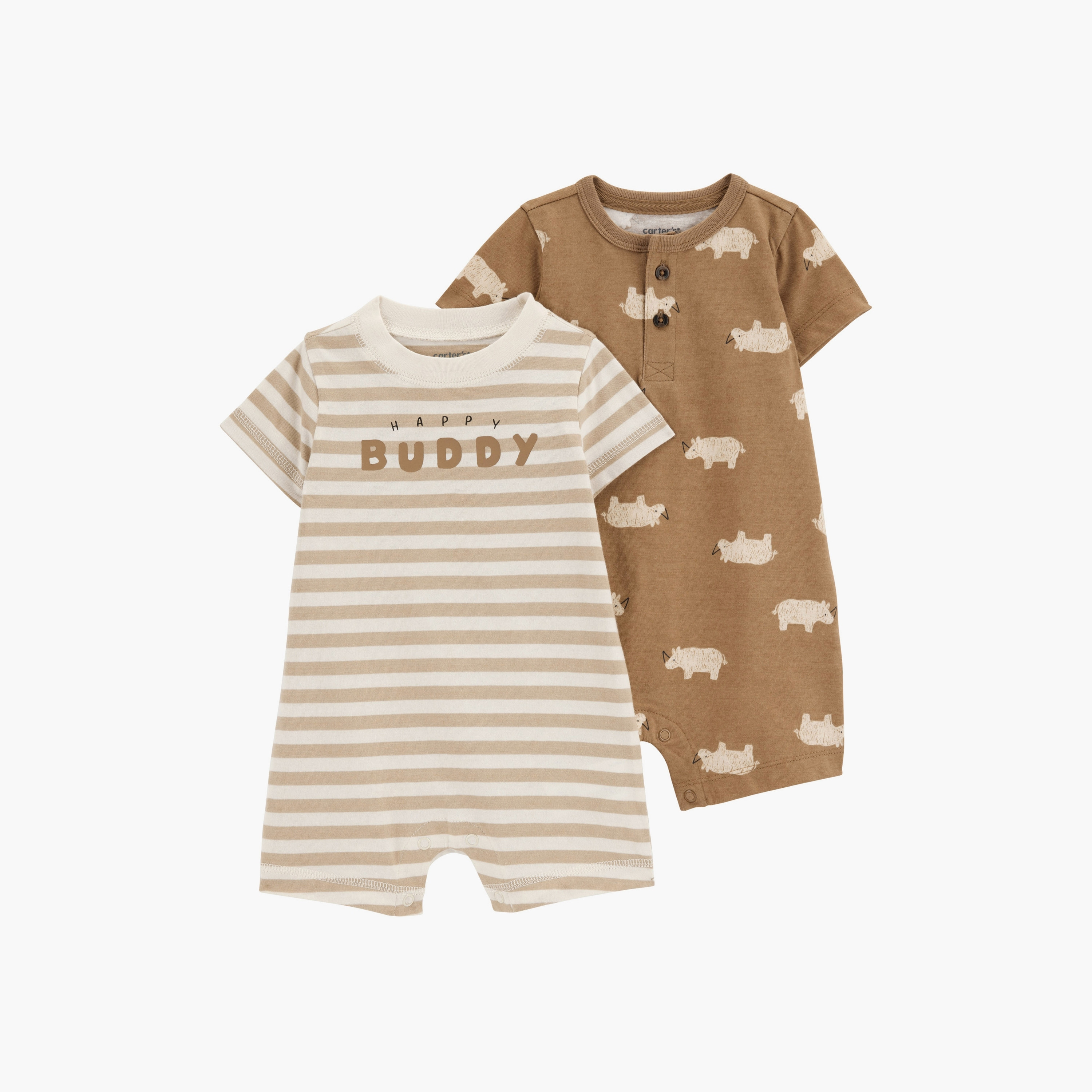 طقم ملابس نوم مخطط بأكمام قصيرة من قطعتين  من كارترز-baby-boys-clothing-multipacks-image-1