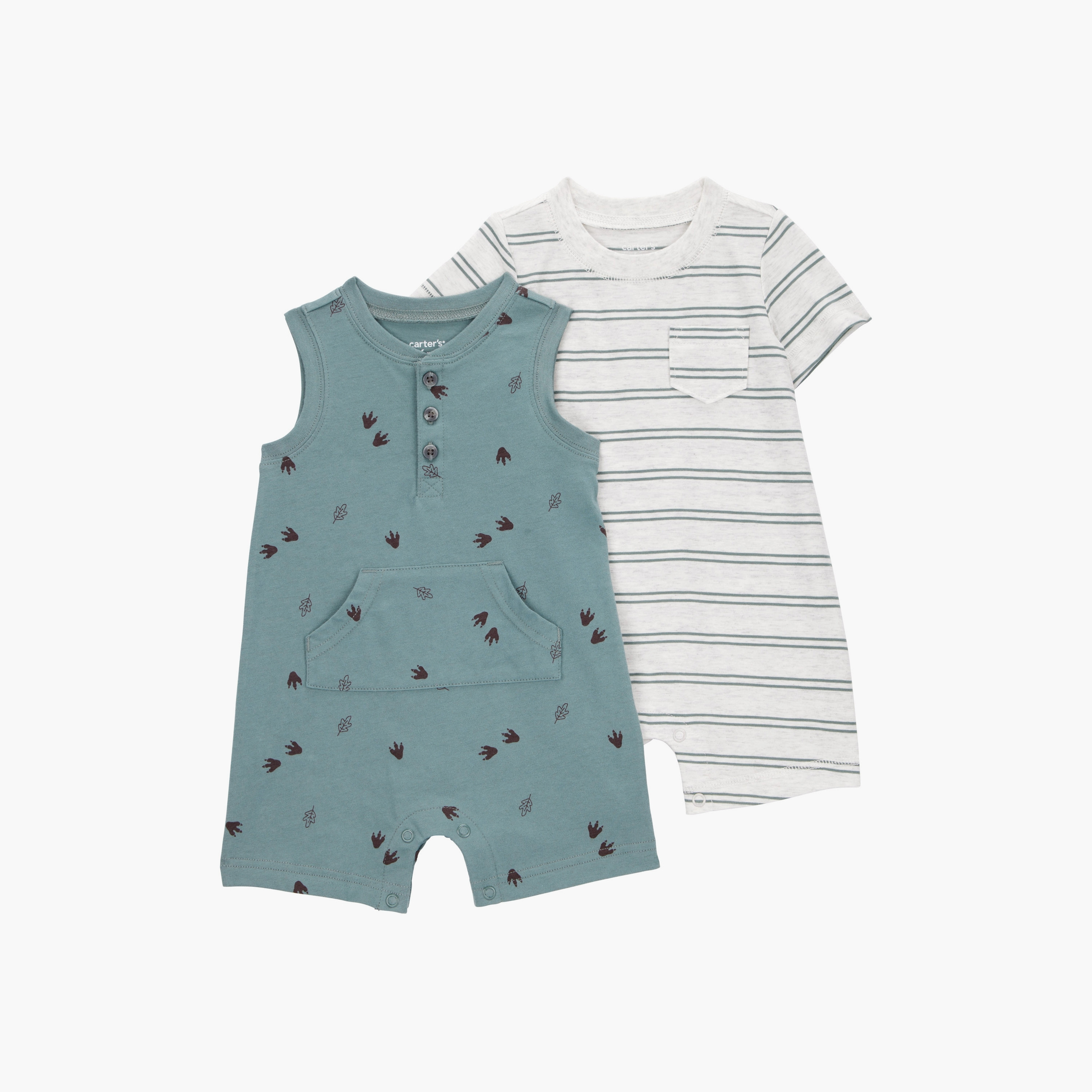طقم ملابس نوم مخطط بأكمام قصيرة من قطعتين  من كارترز-baby-boys-clothing-rompers-image-3