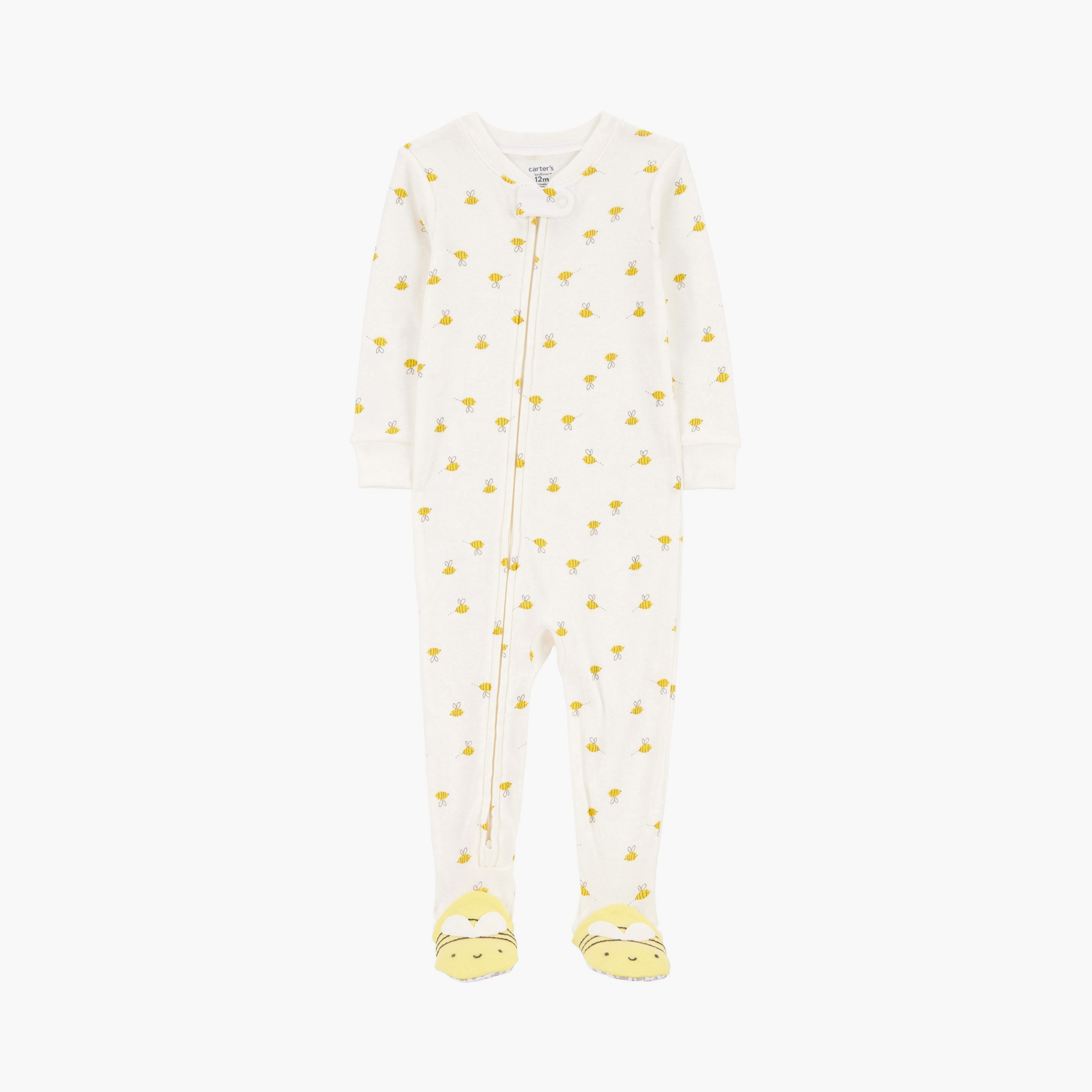 بدلة نوم بامبل نحلة بأكمام طويلة من كارترز-baby-girls-clothing-nightwear-sleepsuits-image-1