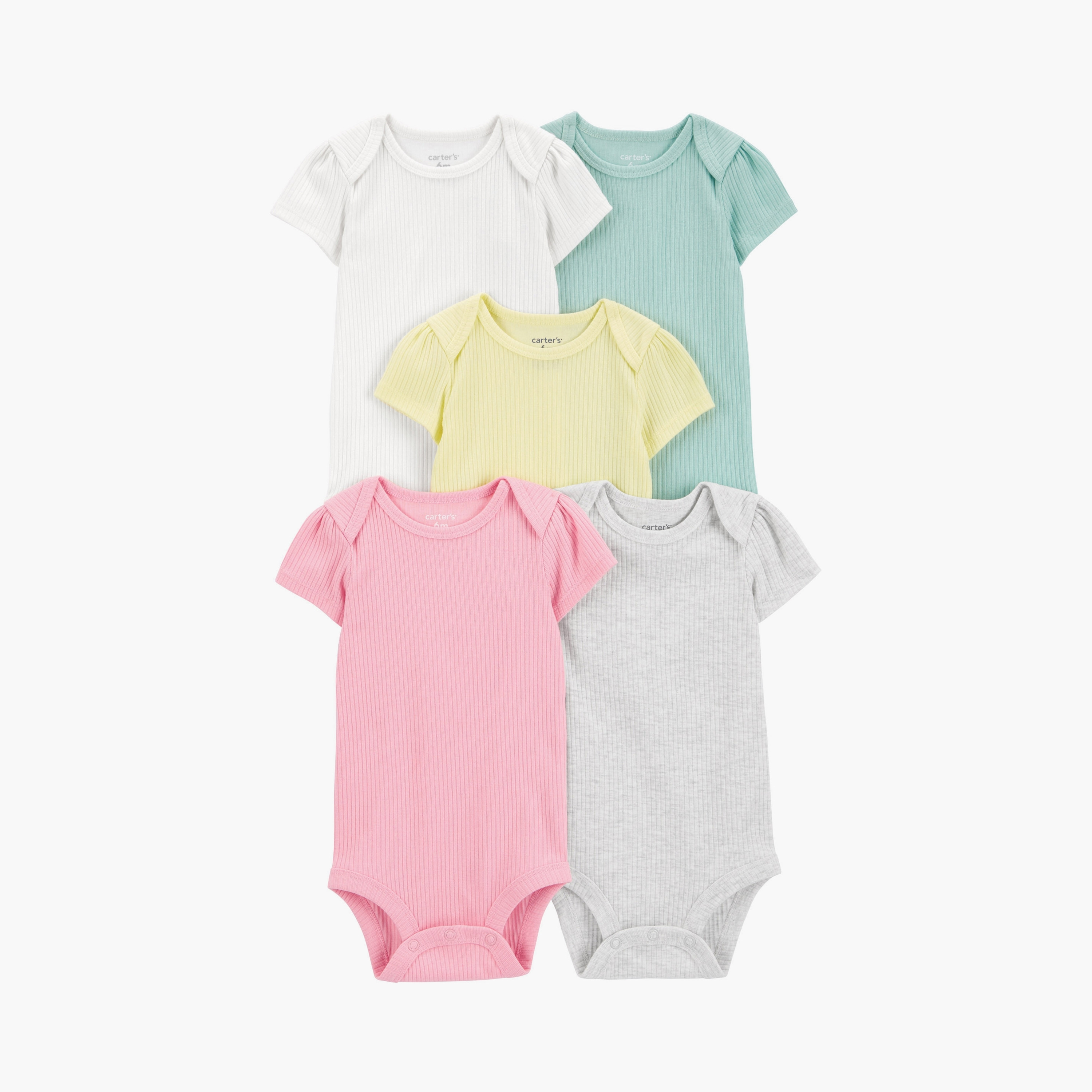 بودي سوت مكونة من 5 قطع بألوان قوس قزح بأكمام قصيرة من كارترز-baby-girls-clothing-bodysuits-image-1