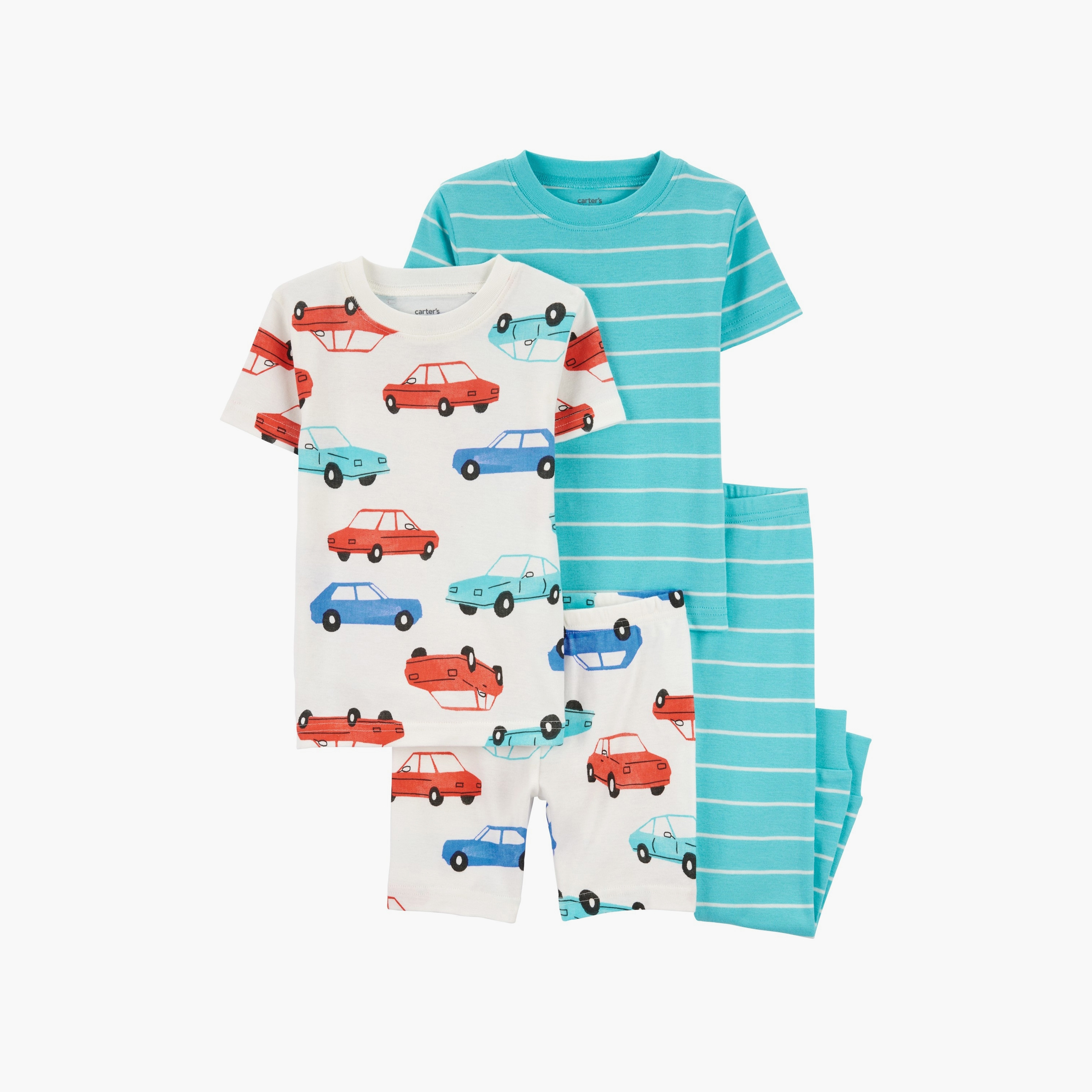 تيشيرتات مطبوعة بأكمام قصيرة من 4 قطع، وبنطلونات مع شورت من كارترز-boys-clothing-setsandcoords-image-1