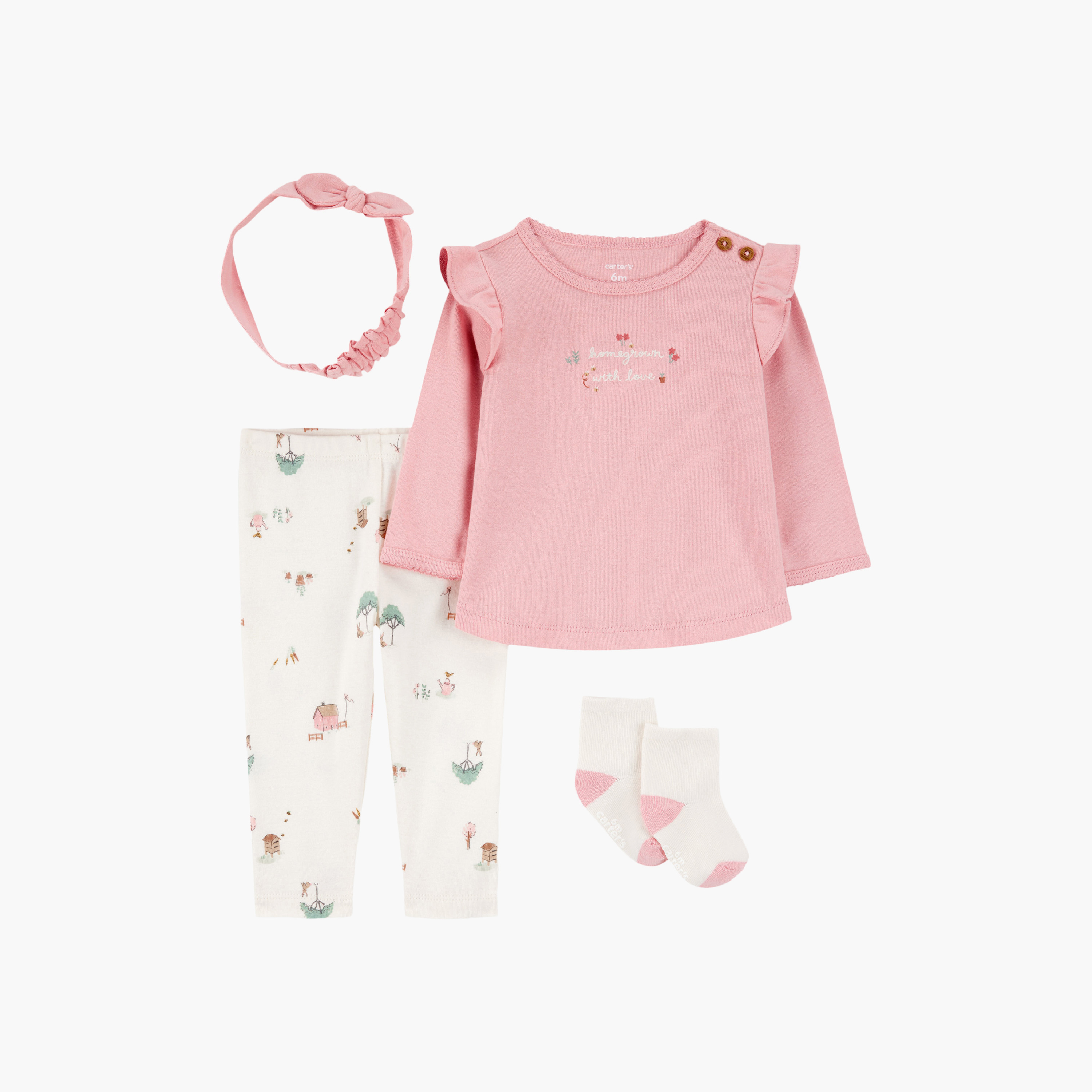 طقم ملابس أطفال بطبعة المزرعة مكون من 5 قطع من كارترز-baby-girls-clothing-setsandcoords-image-1