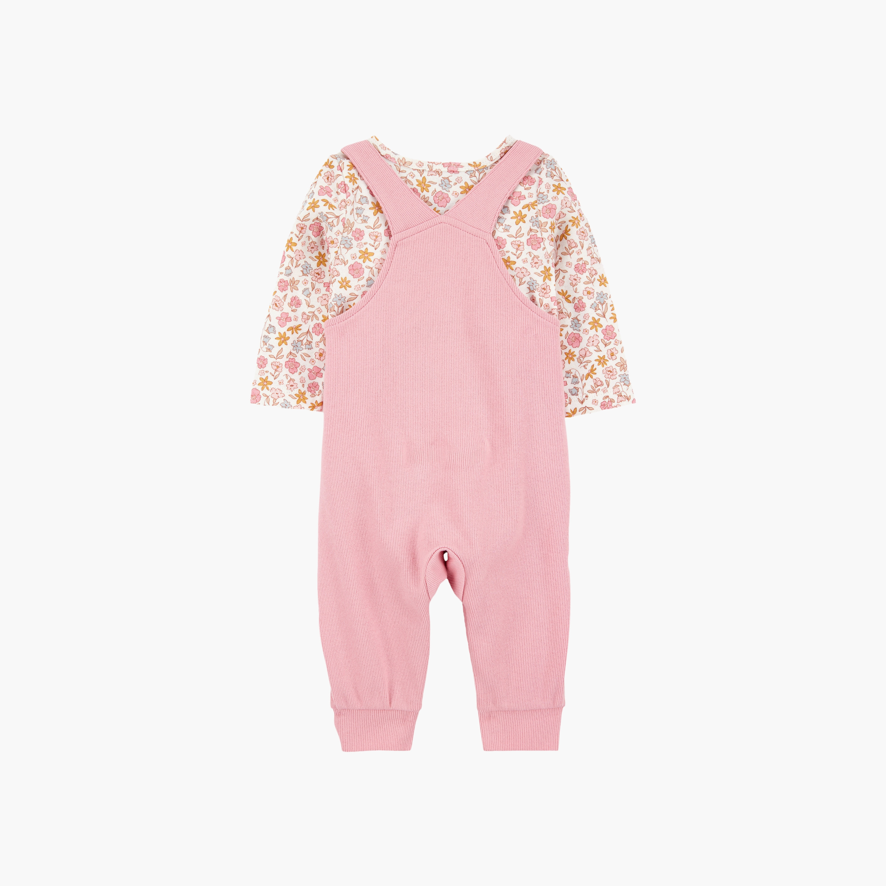 طقم مكون من بلوزة بطبعة زهور ودنغري قطعتين من كارترز-baby-girls-clothing-setsandcoords-image-2