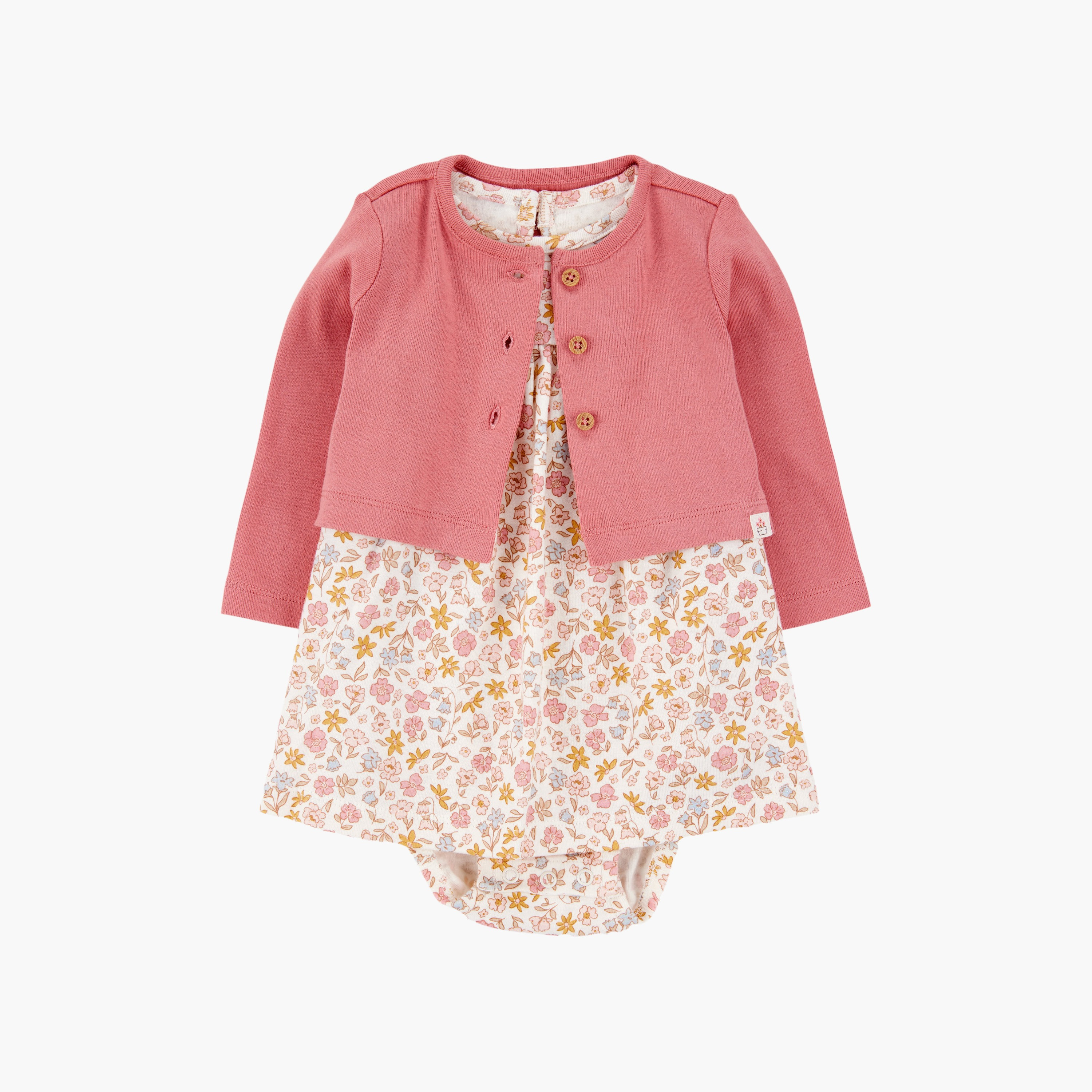 طقم مكون من بودي سوت بطبعة زهور وكارديجان قطعتين من كارترز-baby-girls-clothing-setsandcoords-image-1