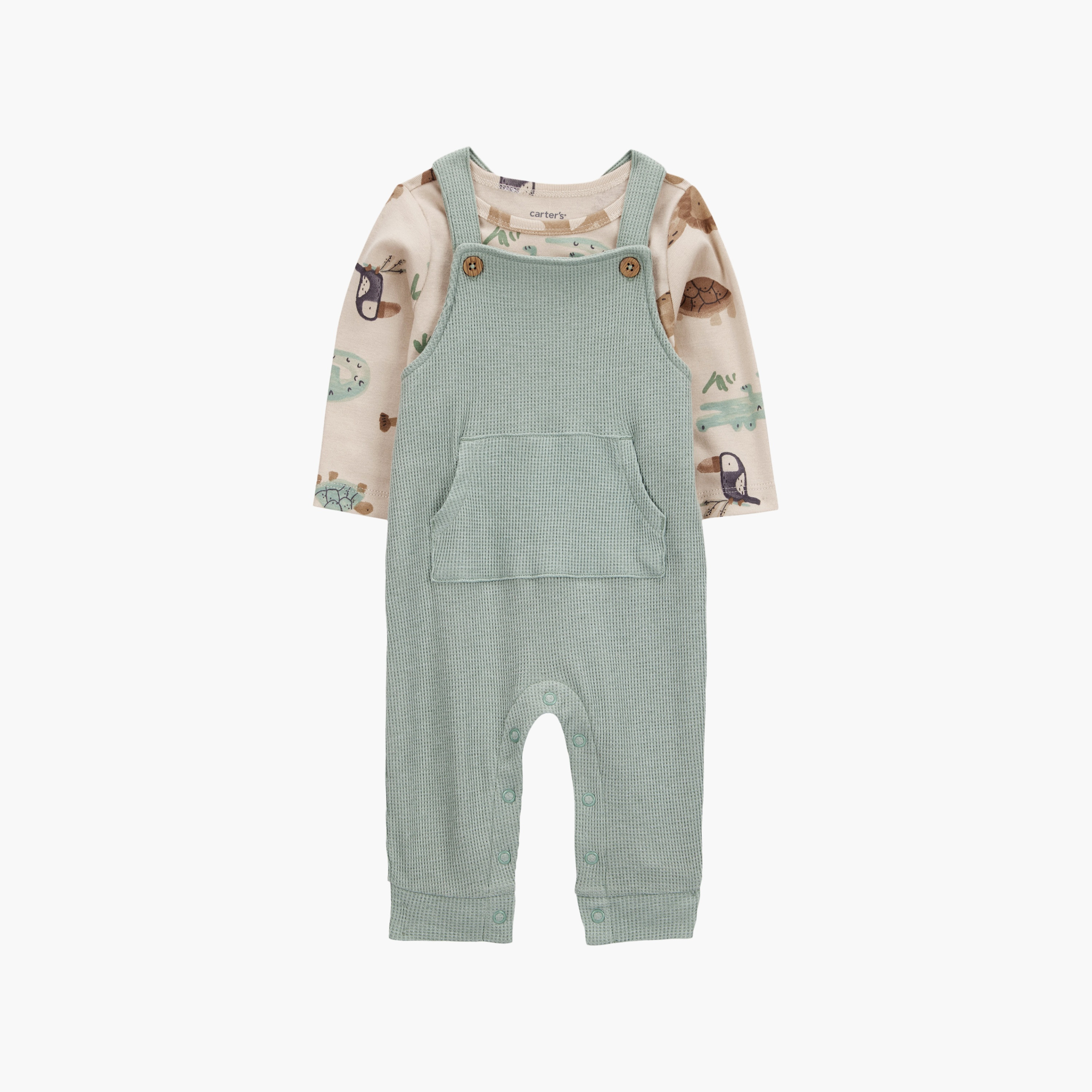 طقم مكون من تيشيرت بطبعة حيوانات ودنغري قطعتين من كارترز-baby-boys-clothing-setsandcoords-image-1