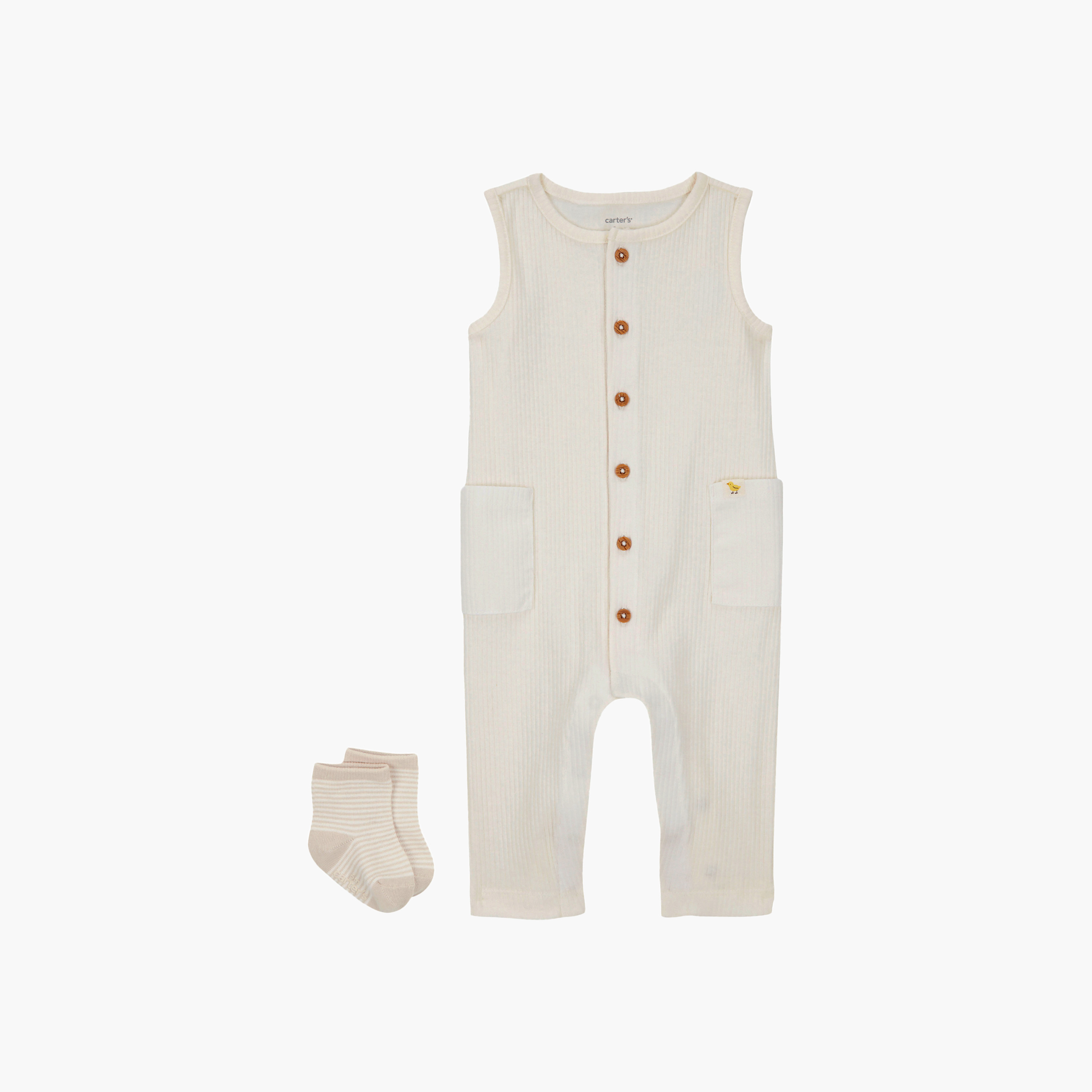 طقم مكون من جمبسوت بدون أكمام وجوارب قطعتين من كارترز-baby-girls-clothing-dressesandjumpsuits-image-1