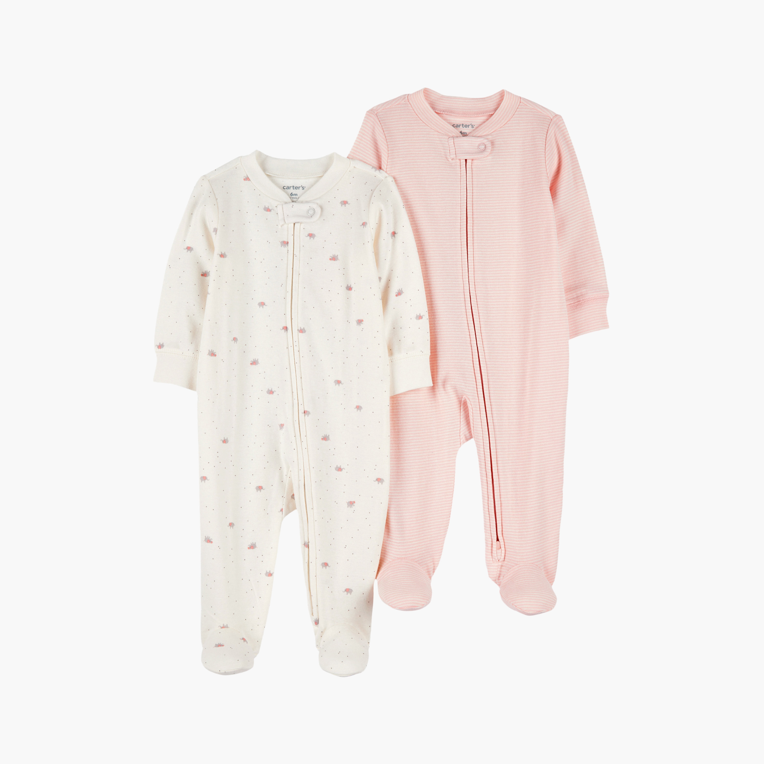 بدلة نوم (سليب سوت) بطبعة فيل قطعتين من كارترز-baby-girls-clothing-nightwear-sleepsuits-image-1