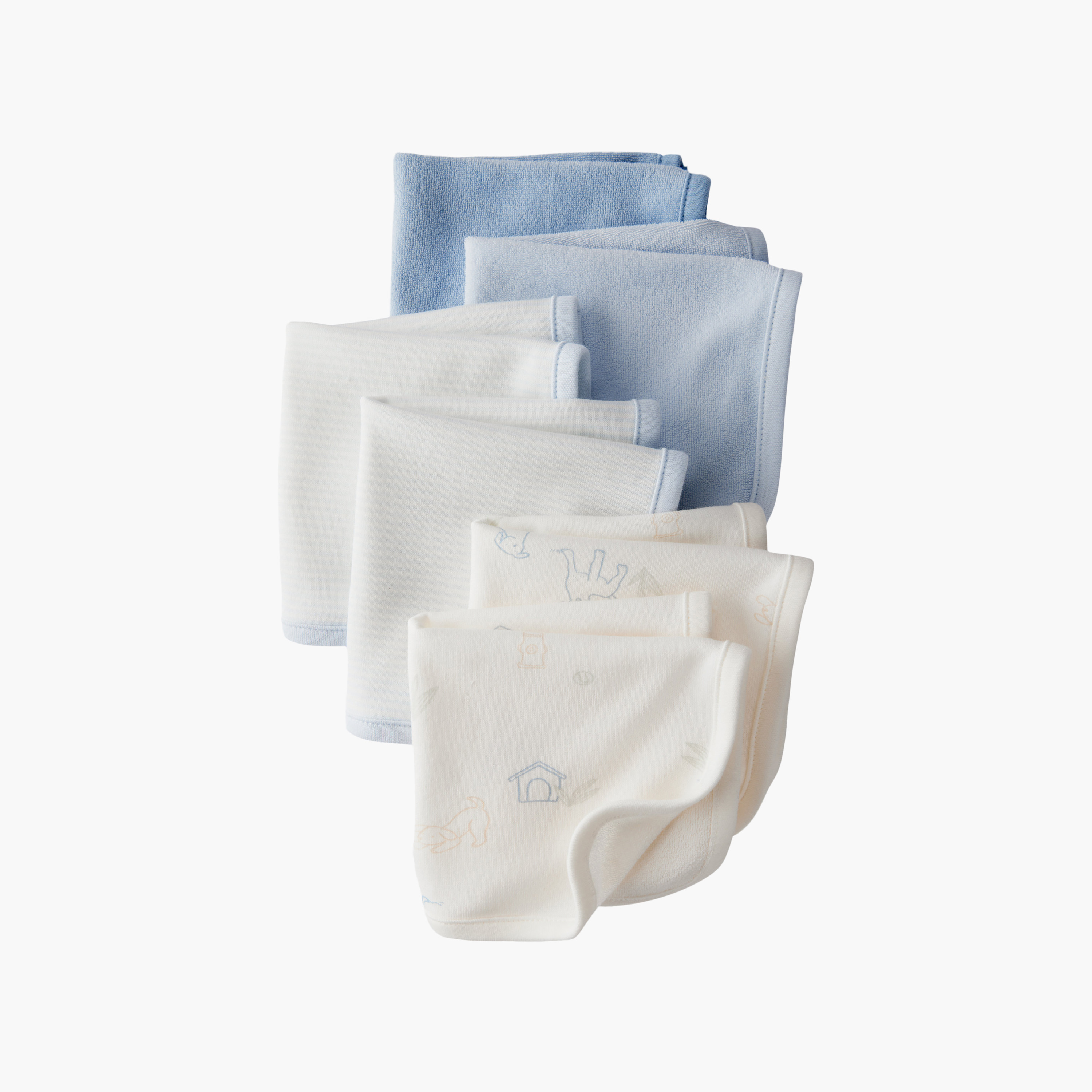 طقم مناشف وجه بتصميم مخطط مكون من 6 قطع من كارترز-baby-bathandcare-towels-image-1