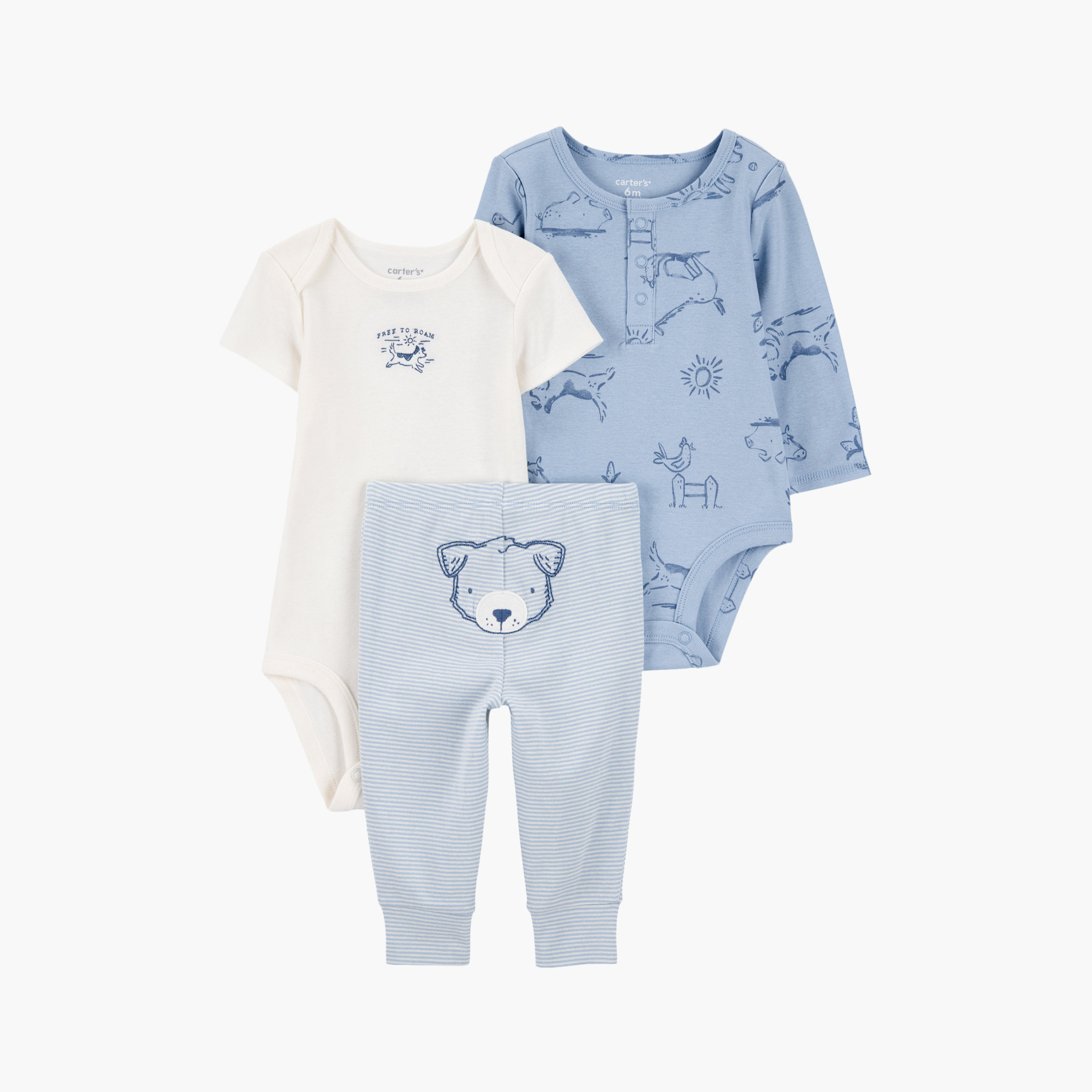 طقم ملابس صغيرة بتطريز دب مكون من 3 قطع من كارترز-baby-boys-clothing-setsandcoords-image-1