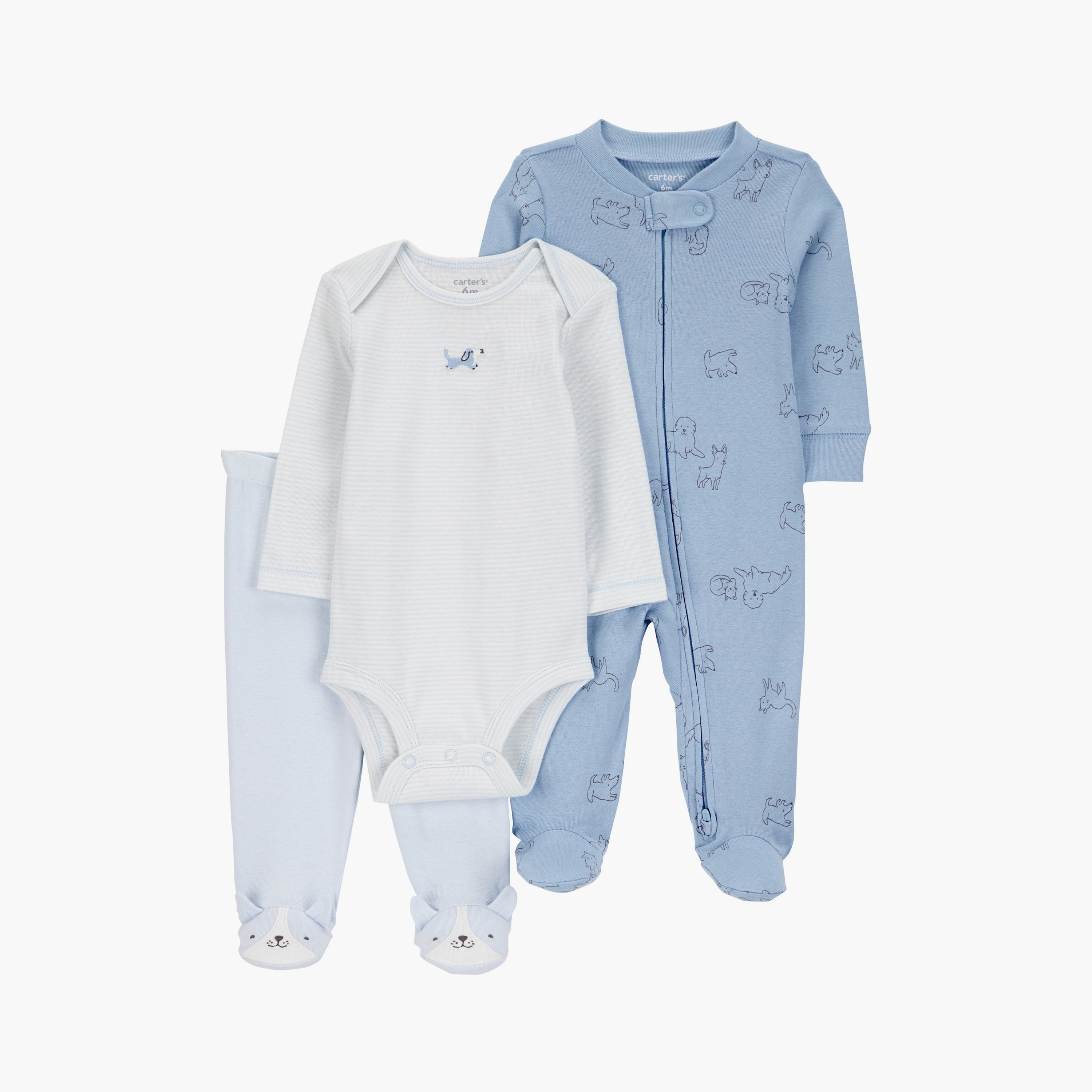 طقم متعدد القطع بطبعة جرو مكون من 3 قطع من كارترز-baby-boys-clothing-setsandcoords-image-1