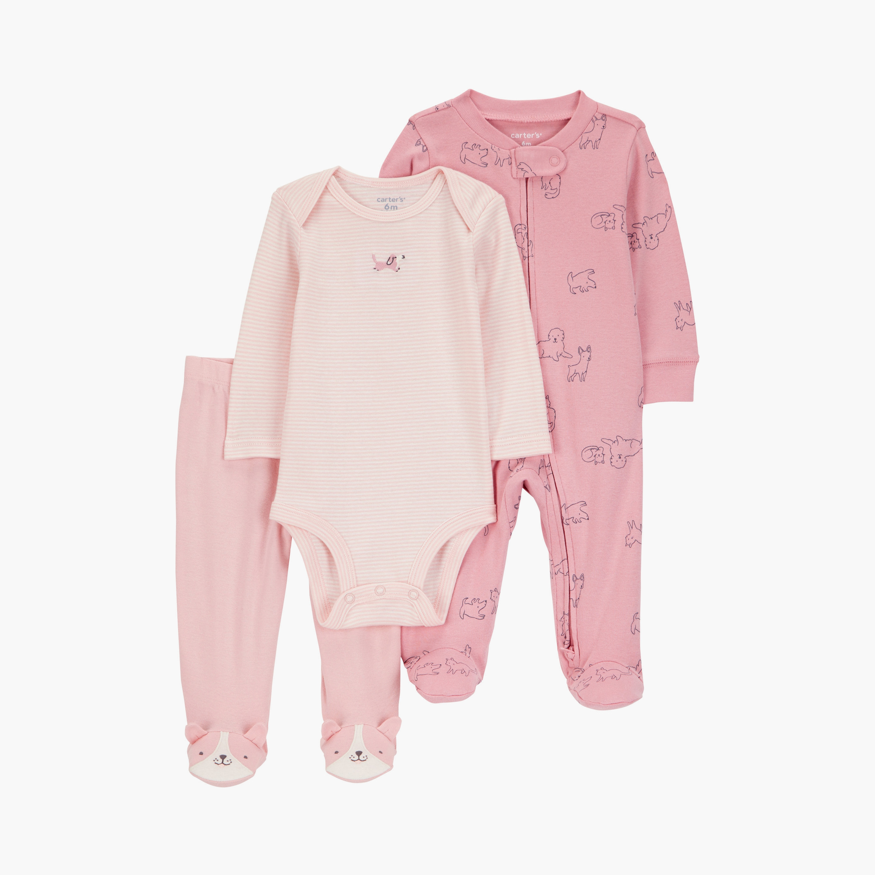 طقم ملابس صغيرة بطبعة فراشة مكون من 3 قطع من كارترز-baby-girls-clothing-setsandcoords-image-1
