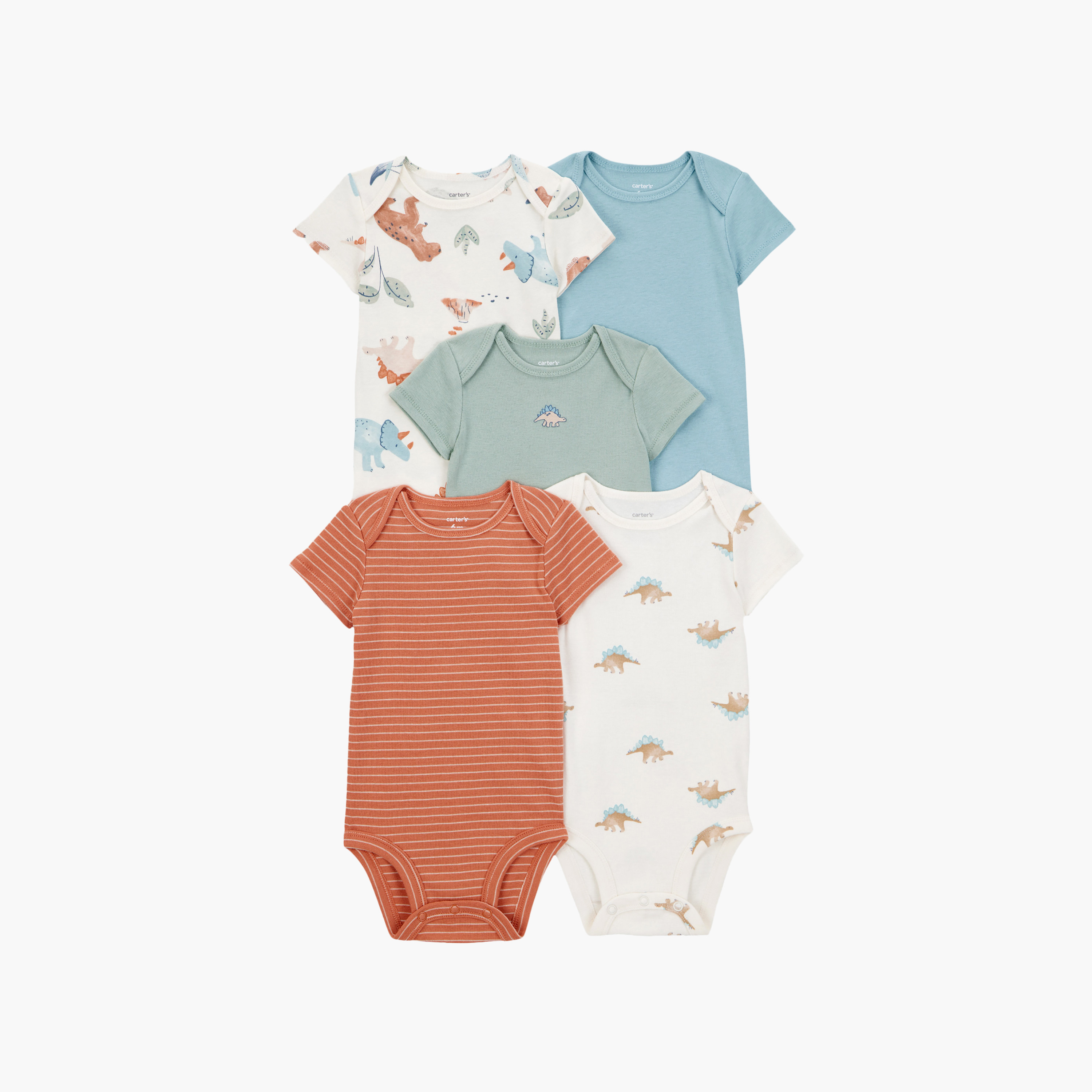 طقم بودي سوت بطبعة ديناصور مكون من 5 قطع من كارترز-baby-boys-clothing-bodysuits-image-1