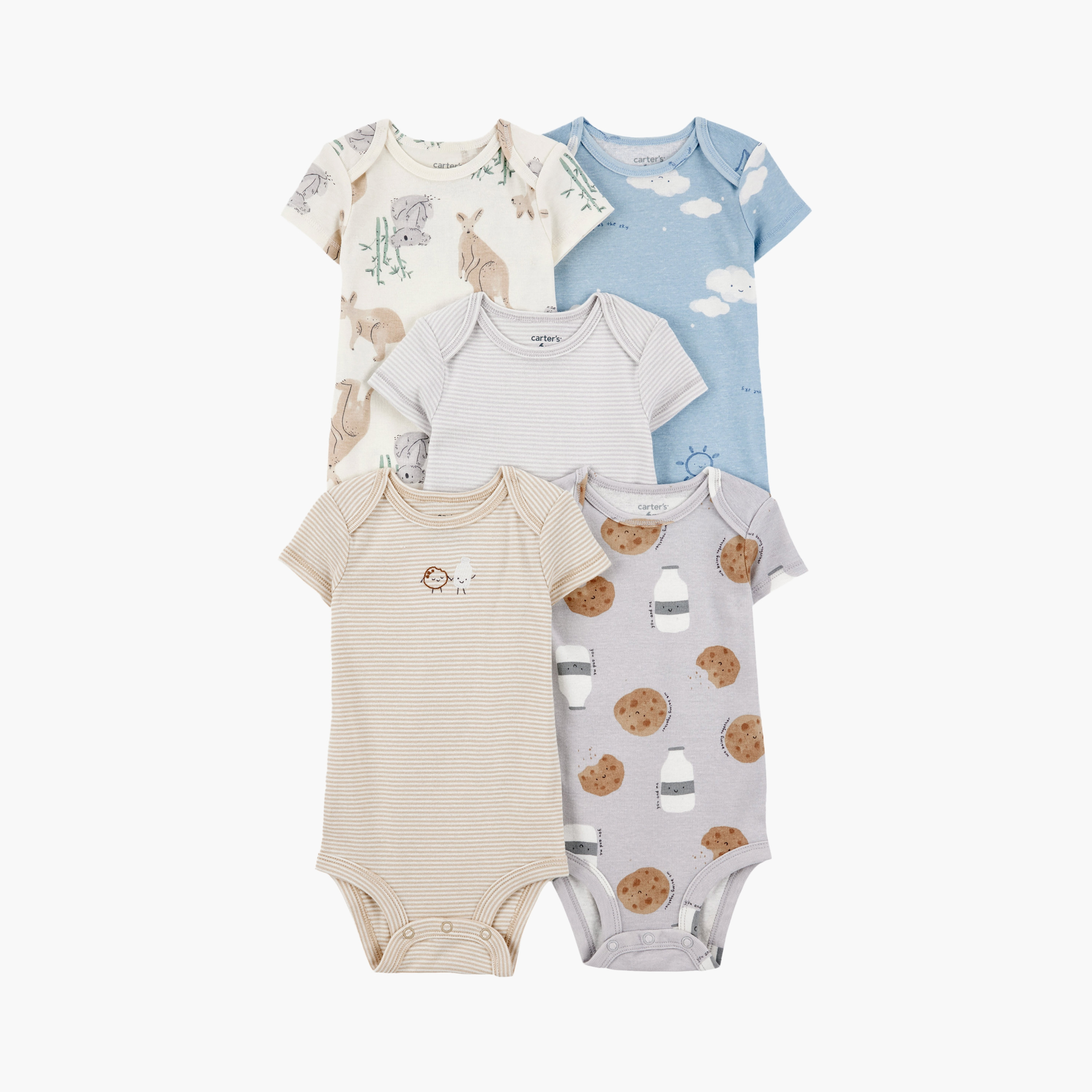 طقم بودي سوت بطبعة رضاعة مكون من 5 قطع من كارترز-baby-boys-clothing-bodysuits-image-1