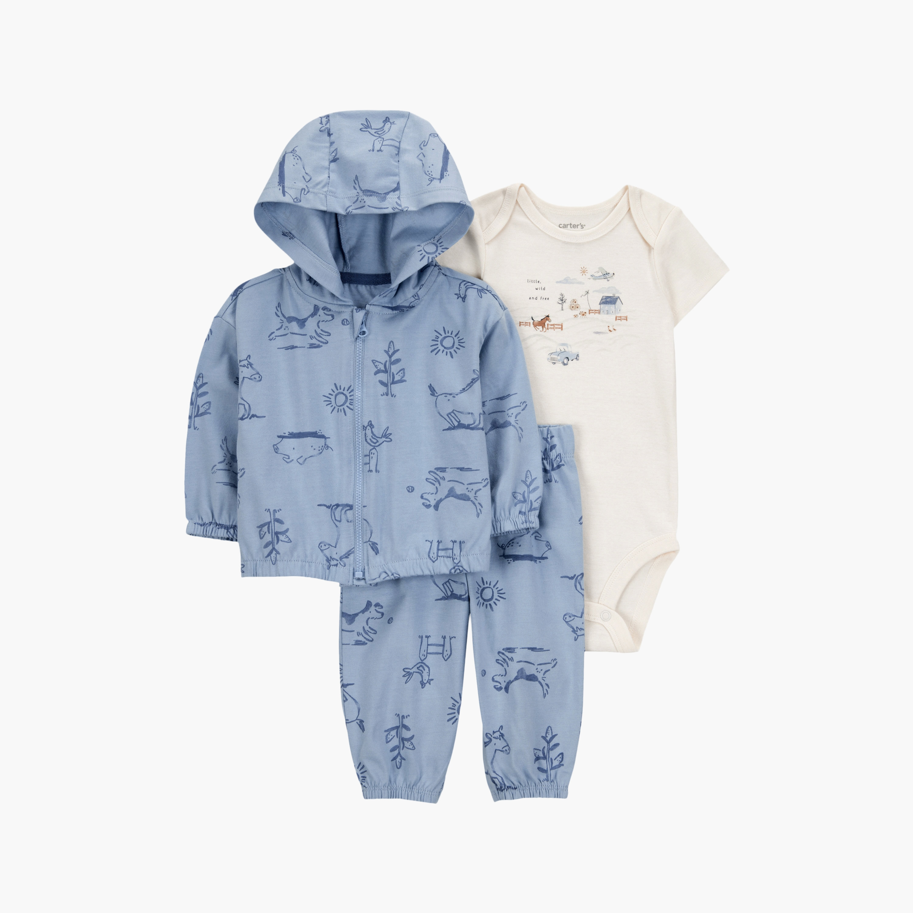 طقم كارديجان بطبعة كلب مكون من 3 قطع من كارترز-baby-boys-clothing-setsandcoords-image-1