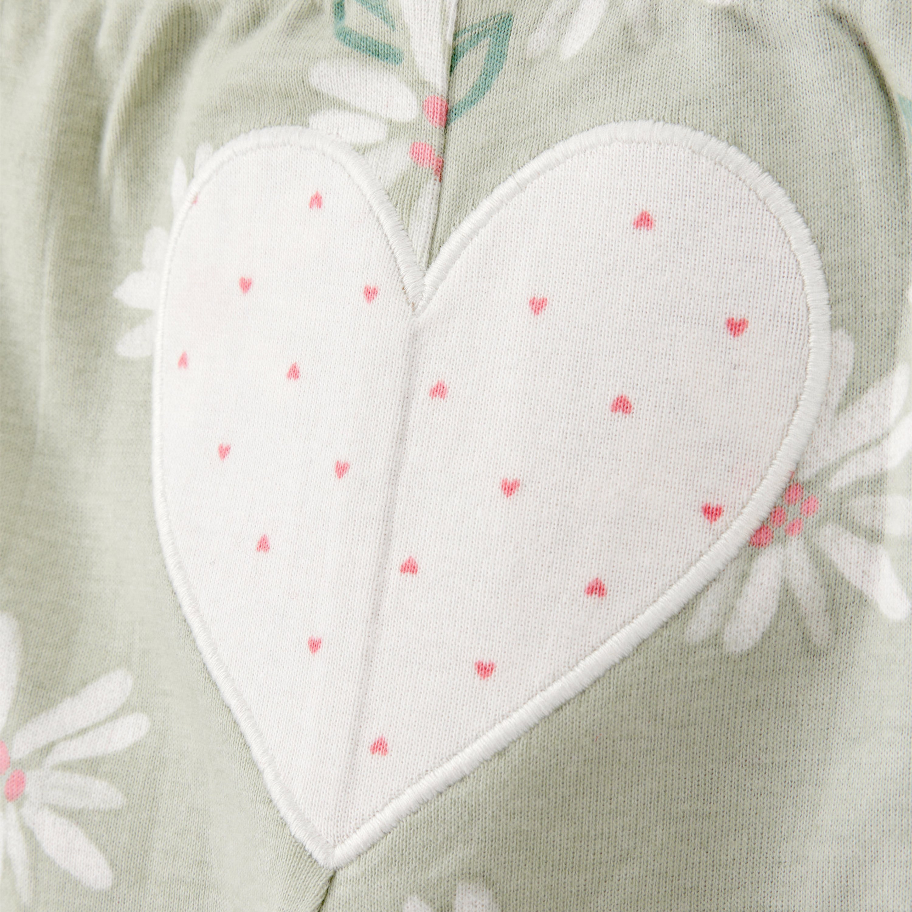 طقم مكون من بودي سوت أكمام قصيرة بطبعة زهور وبنطلون 3 قطع من كارترز-baby-girls-clothing-setsandcoords-image-2
