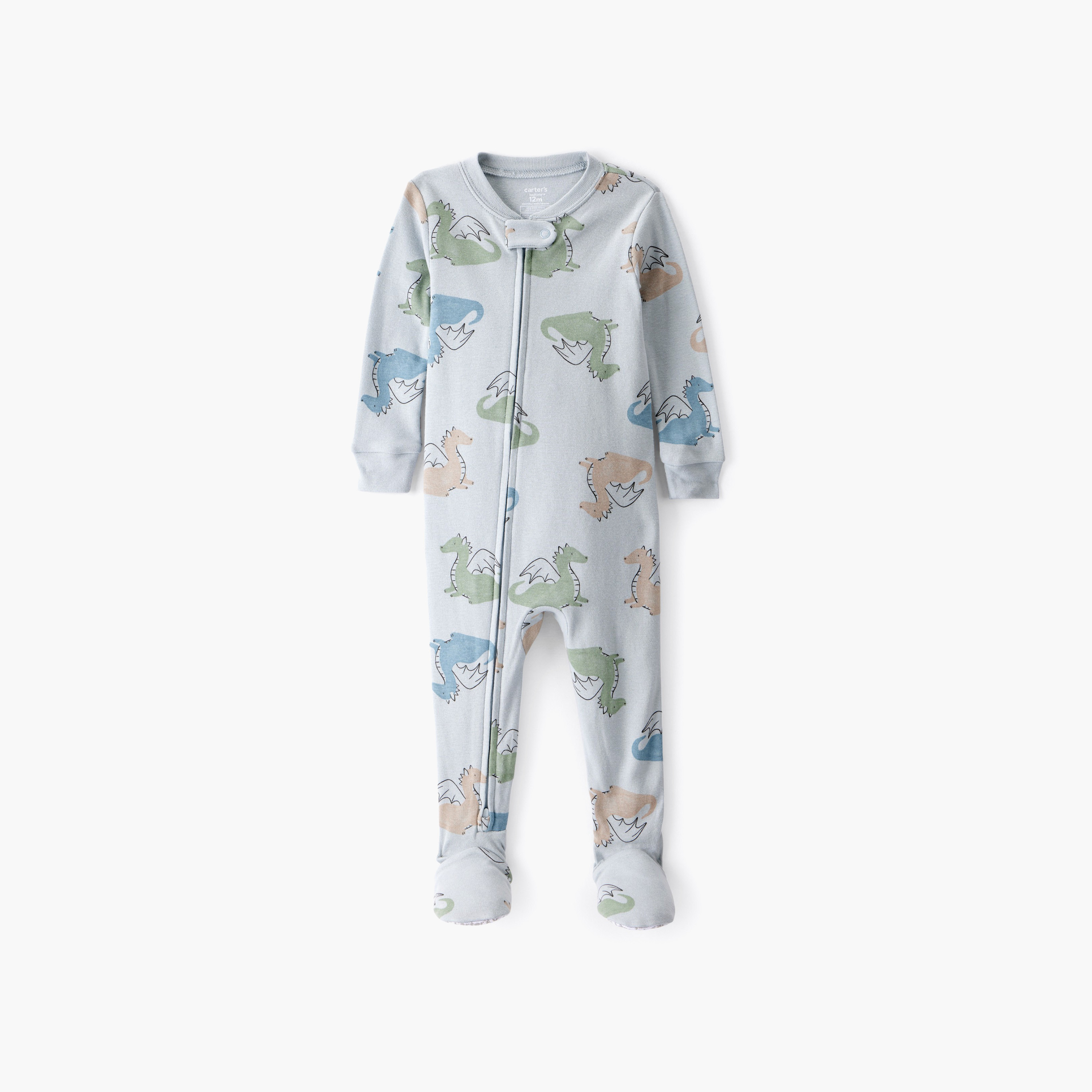 سالوبيت نوم (أوفرول) مطبوع بأكمام طويلة وسحاب من كارترز-baby-boys-clothing-nightwear-sleepsuits-image-1