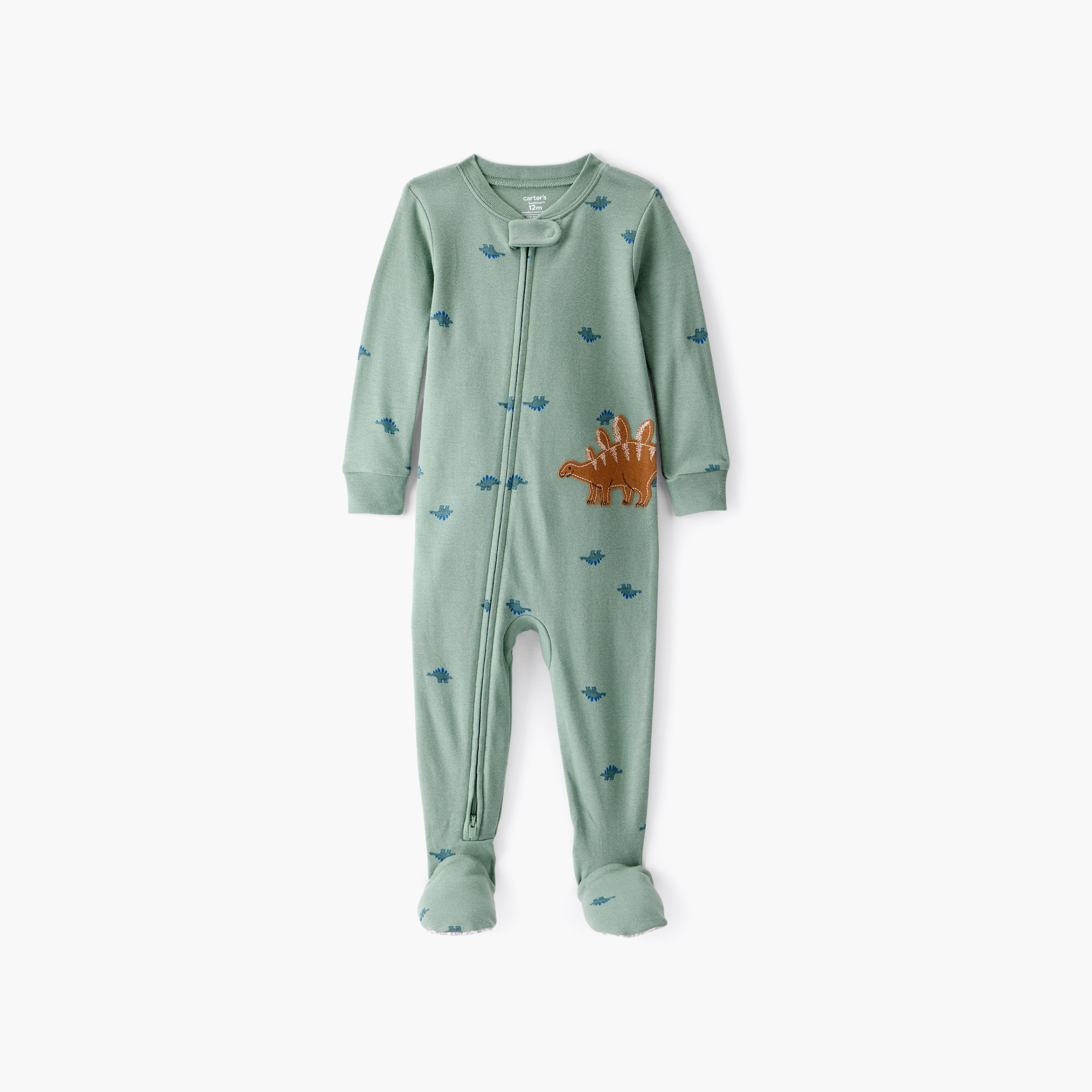 سالوبيت نوم (أوفرول) مطرز بأكمام طويلة وسحاب من كارترز-baby-boys-clothing-nightwear-sleepsuits-image-1