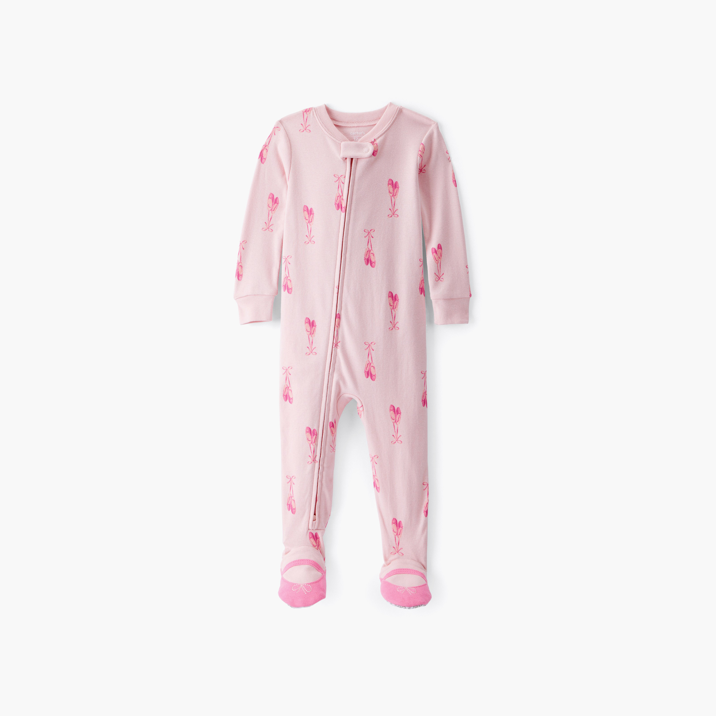 سالوبيت نوم (أوفرول) مطبوع بأكمام طويلة وسحاب من كارترز-baby-girls-clothing-nightwear-sleepsuits-image-1