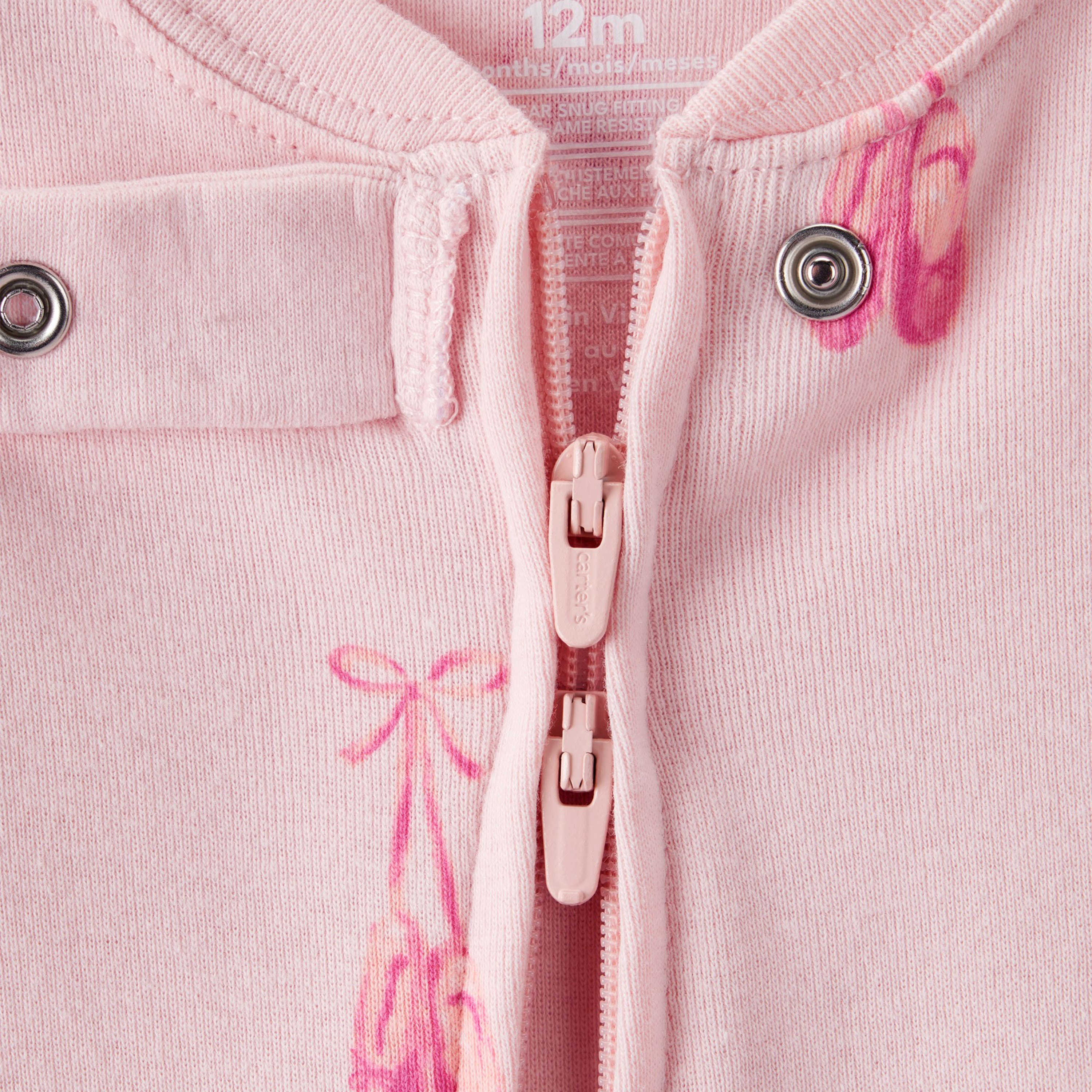 سالوبيت نوم (أوفرول) مطبوع بأكمام طويلة وسحاب من كارترز-baby-girls-clothing-nightwear-sleepsuits-image-3