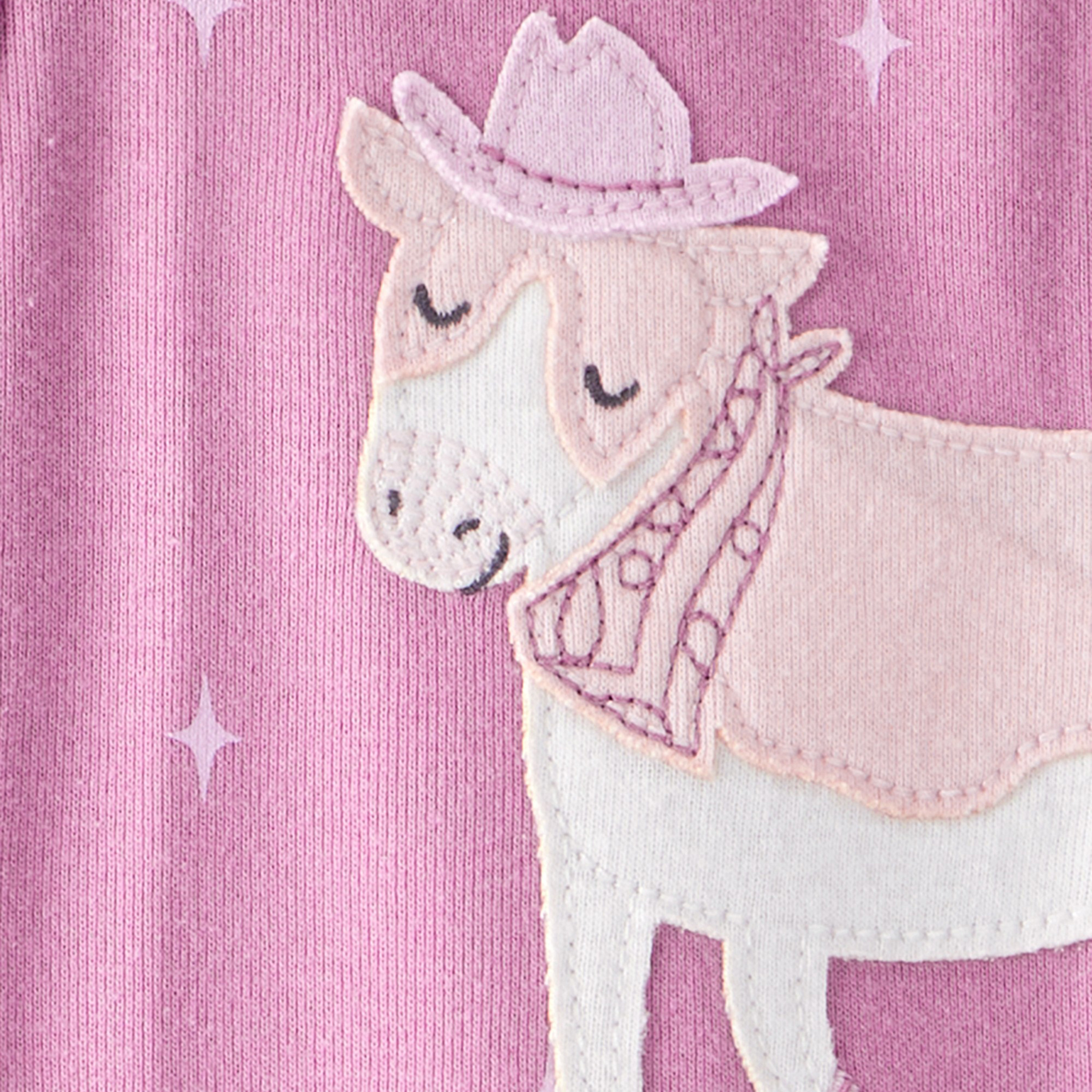 سالوبيت نوم (أوفرول) مطرز بأكمام طويلة وسحاب من كارترز-baby-girls-clothing-nightwear-sleepsuits-image-2