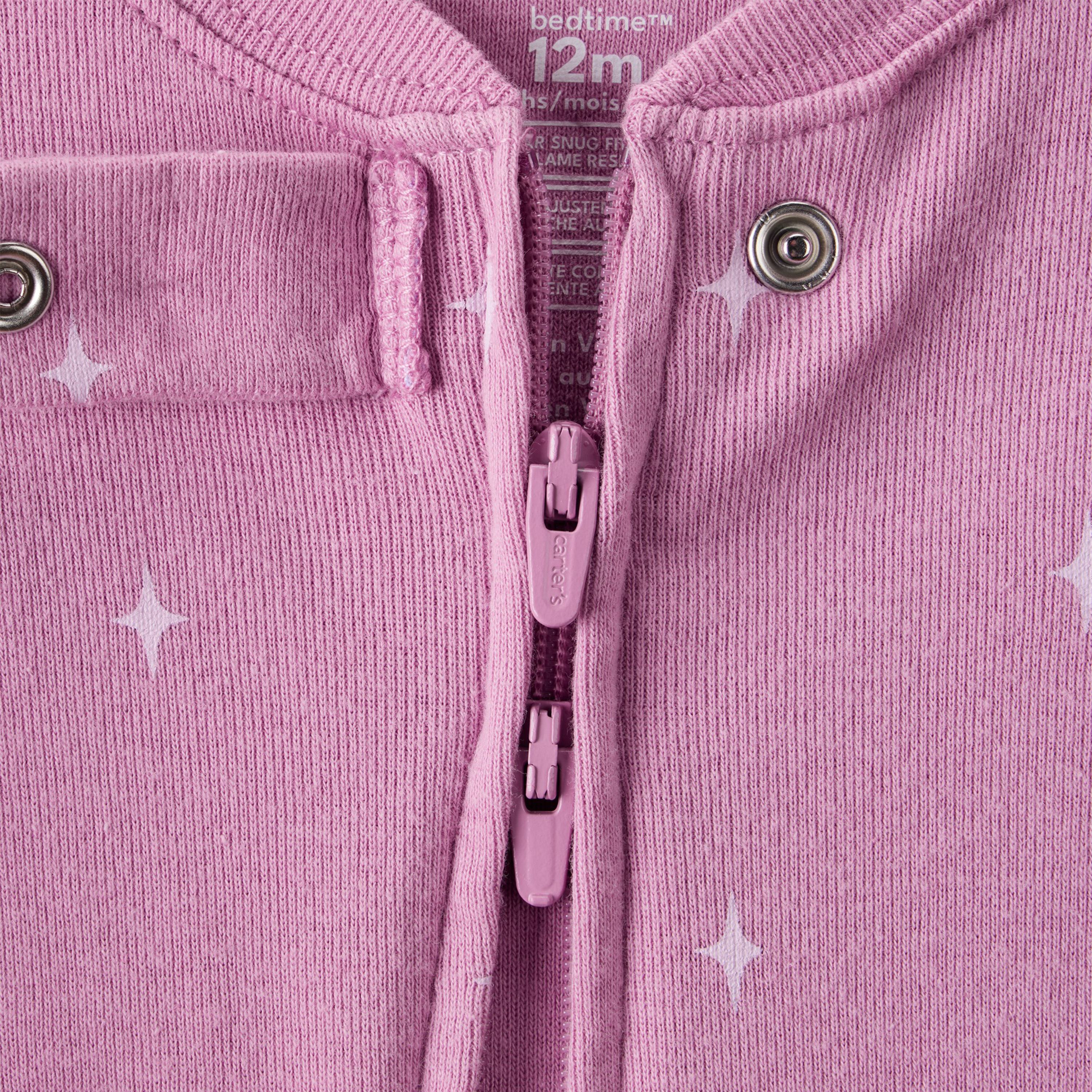 Carter's Embroidered Long Sleeves Zipper Sleepsuit-baby-girls-clothing-nightwear-sleepsuits-image-3