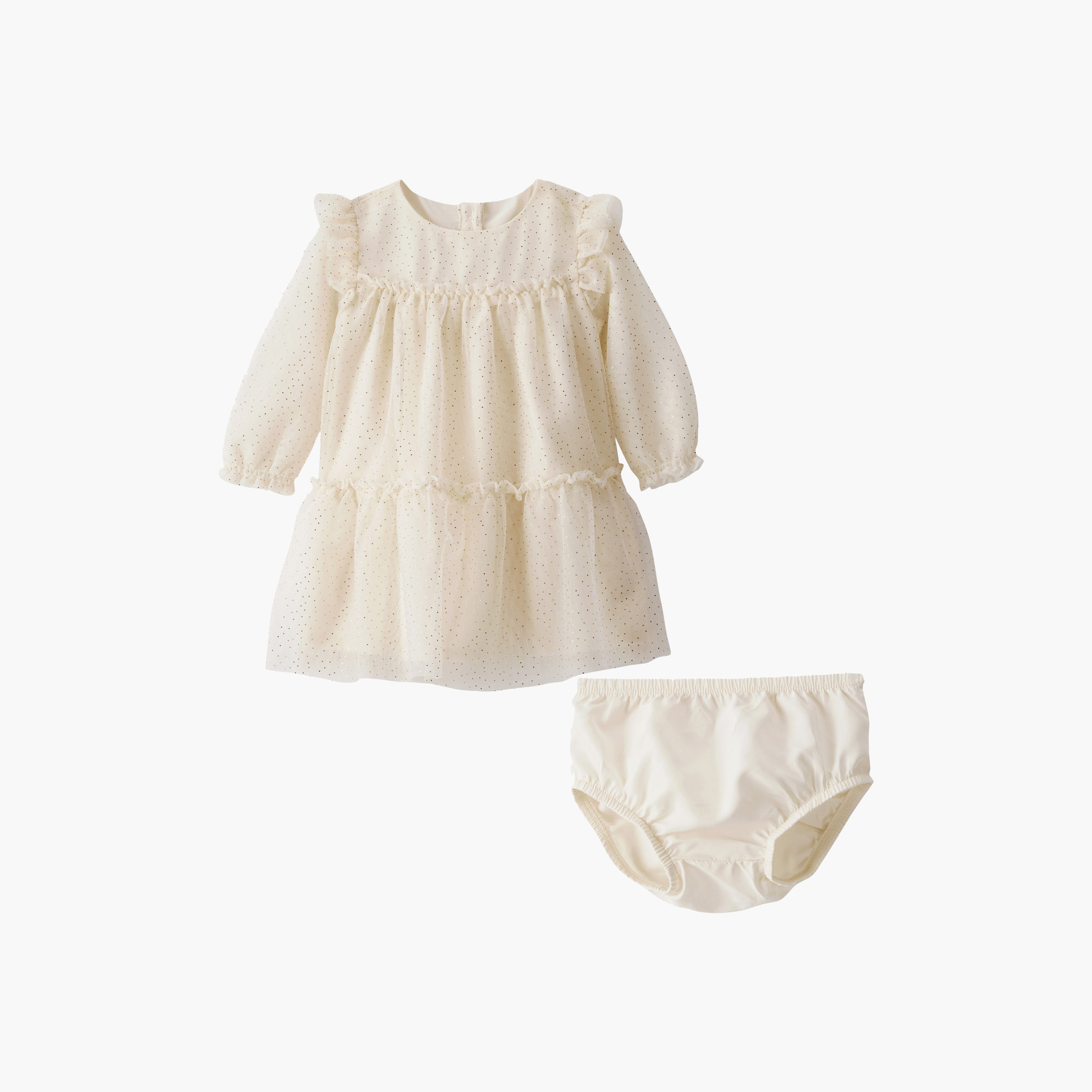 فستان مزخرف بأكمام طويلة مع بلومر من كارترز-baby-girls-clothing-dressesandjumpsuits-image-1