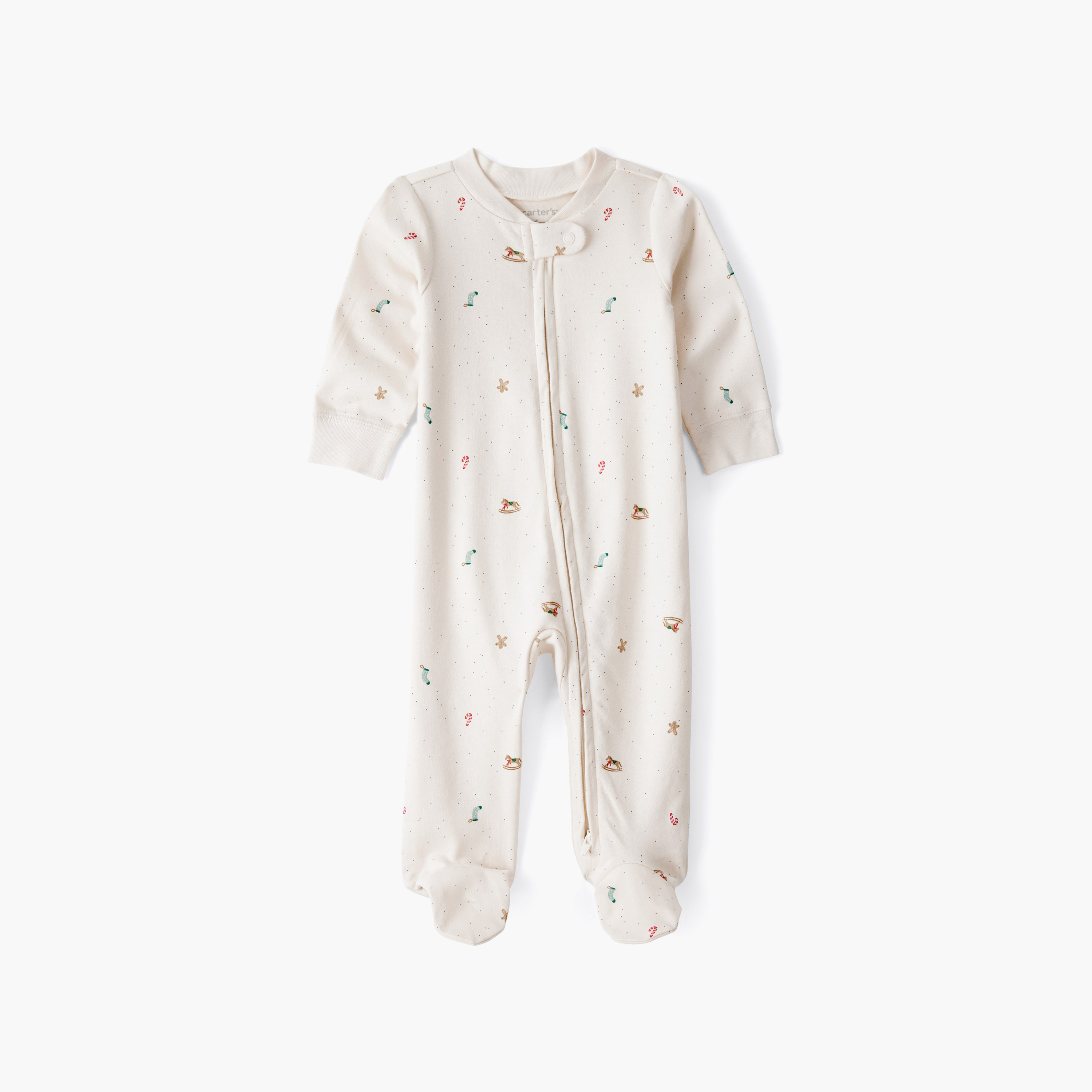 Carter's Printed Long Sleeves Zipper Sleepsuit-baby-boys-clothing-nightwear-sleepsuits-image-1