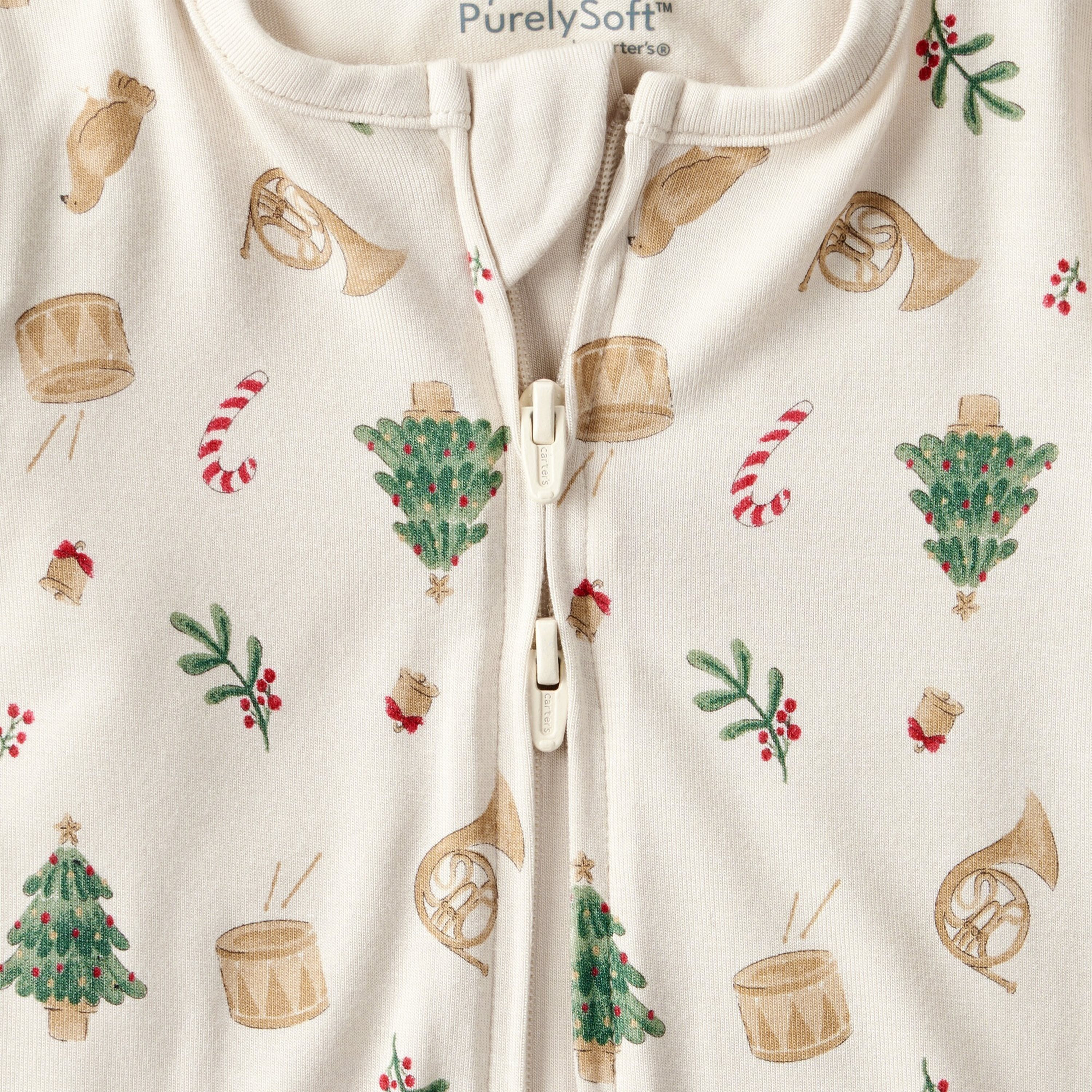 Carter's Long Sleeves Holiday Printed Zipper Sleepsuit-baby-boys-clothing-nightwear-sleepsuits-image-3