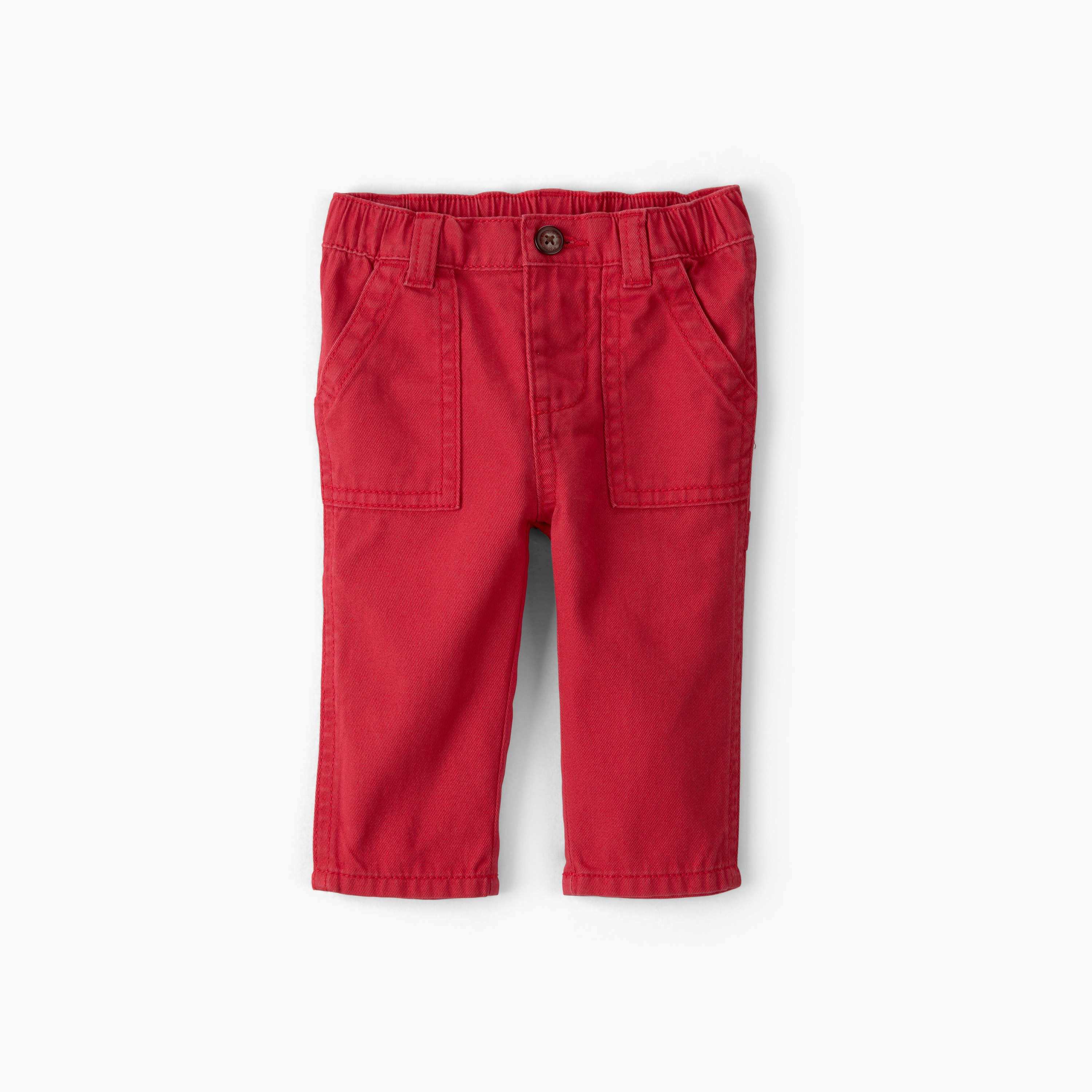 بنطلون قماش "تول" منسوج سادة من أوشكوش-baby-boys-clothing-bottoms-joggersandtrackpants-image-1