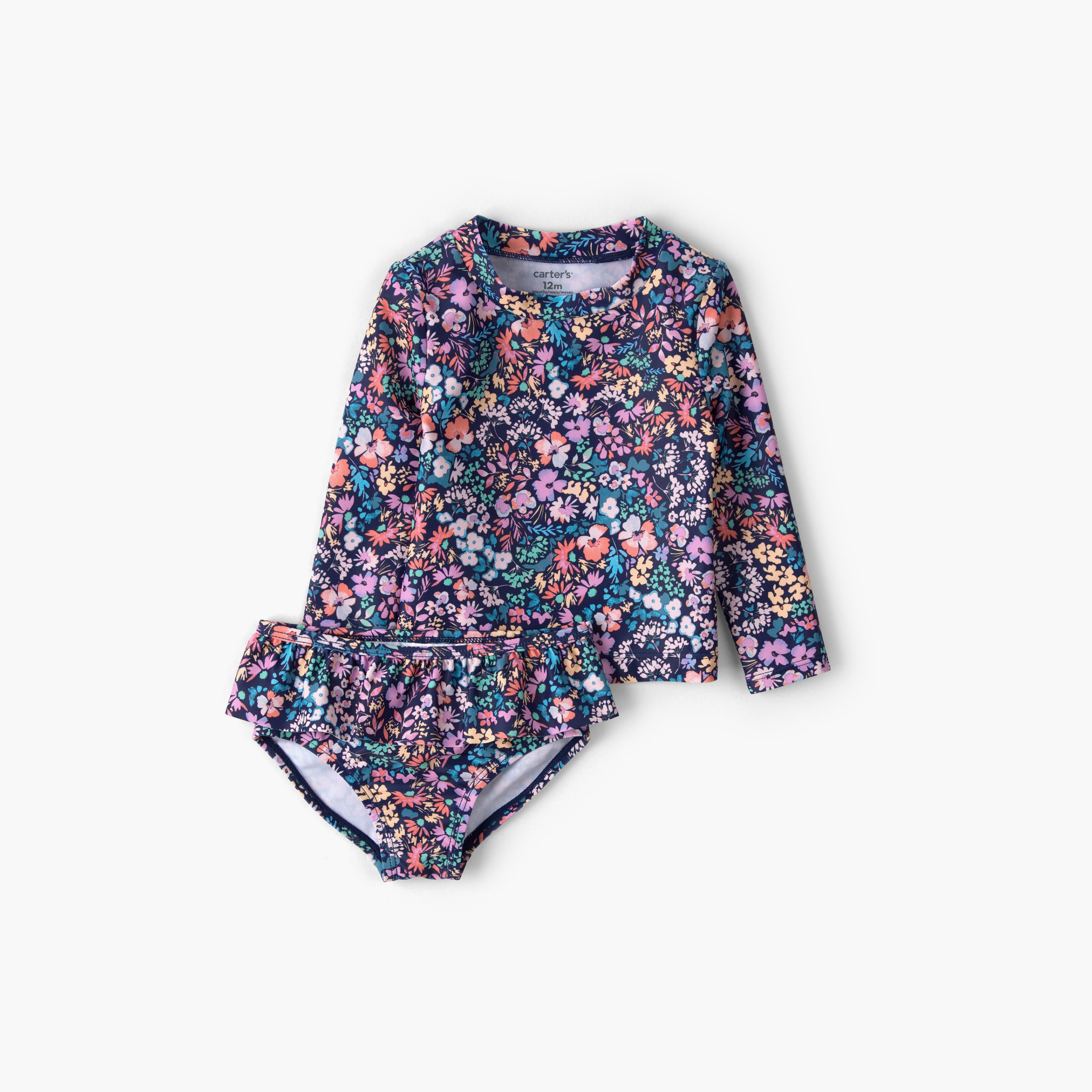 طقم سباحة بطبعة زهور قطعتين من كارترز-baby-girls-clothing-swimwear-image-1