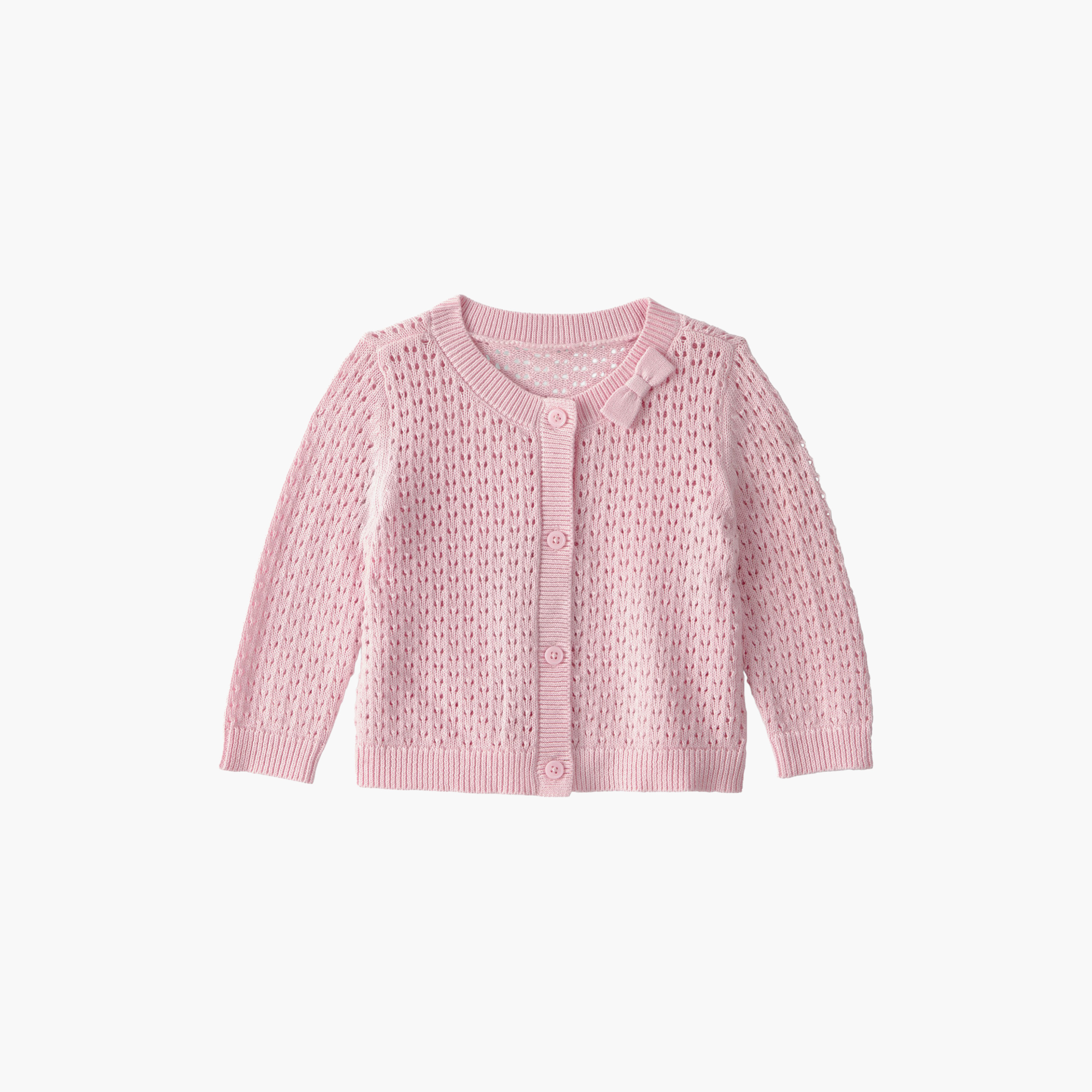 كارديجان محبوك سادة بأزرار أمامي من أوشكوش-baby-girls-clothing-jumpersandcardigans-image-1