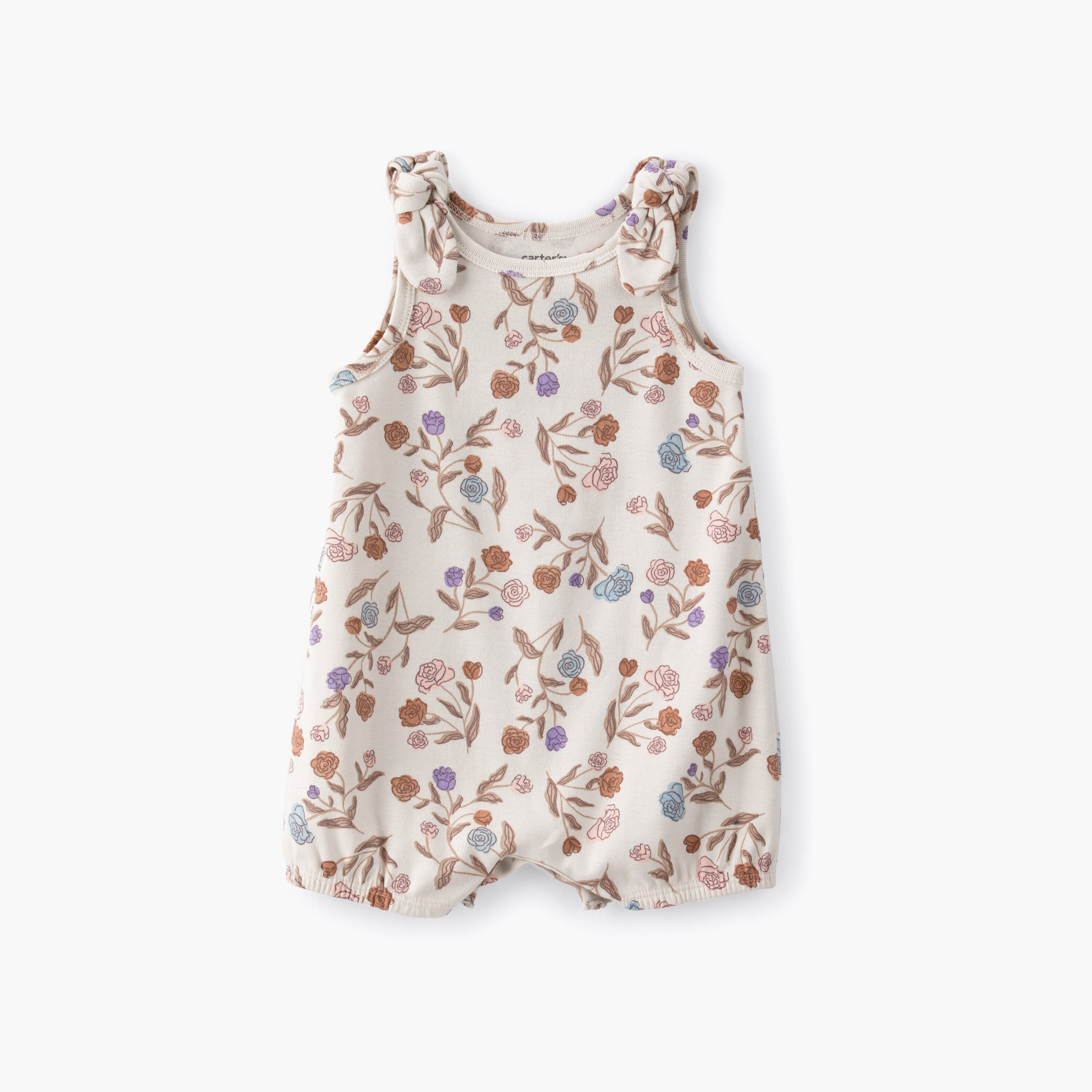 Carter's Sleeveless Rose Printed Romper-baby-girls-clothing-rompers-image-1