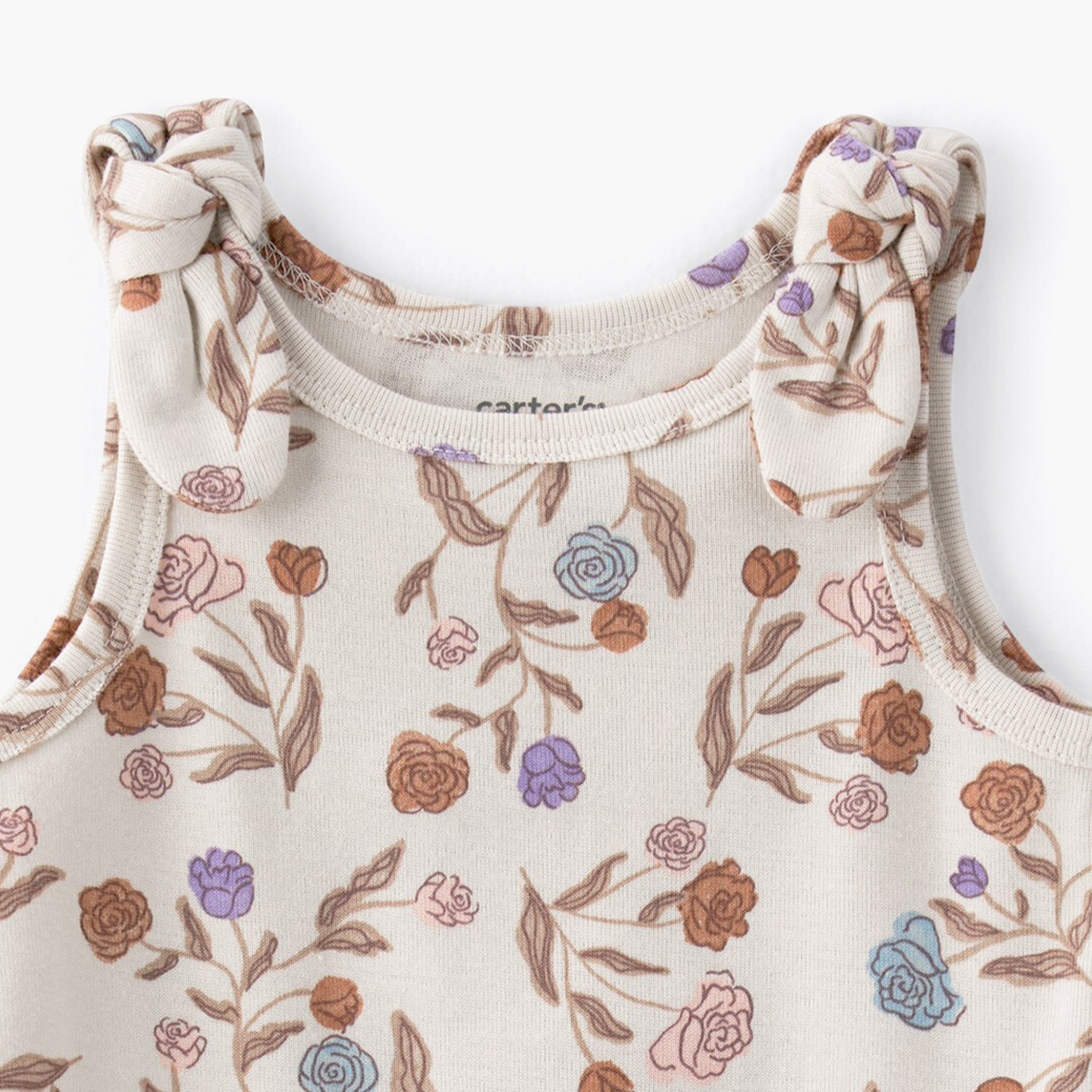 Carter's Sleeveless Rose Printed Romper-baby-girls-clothing-rompers-image-3