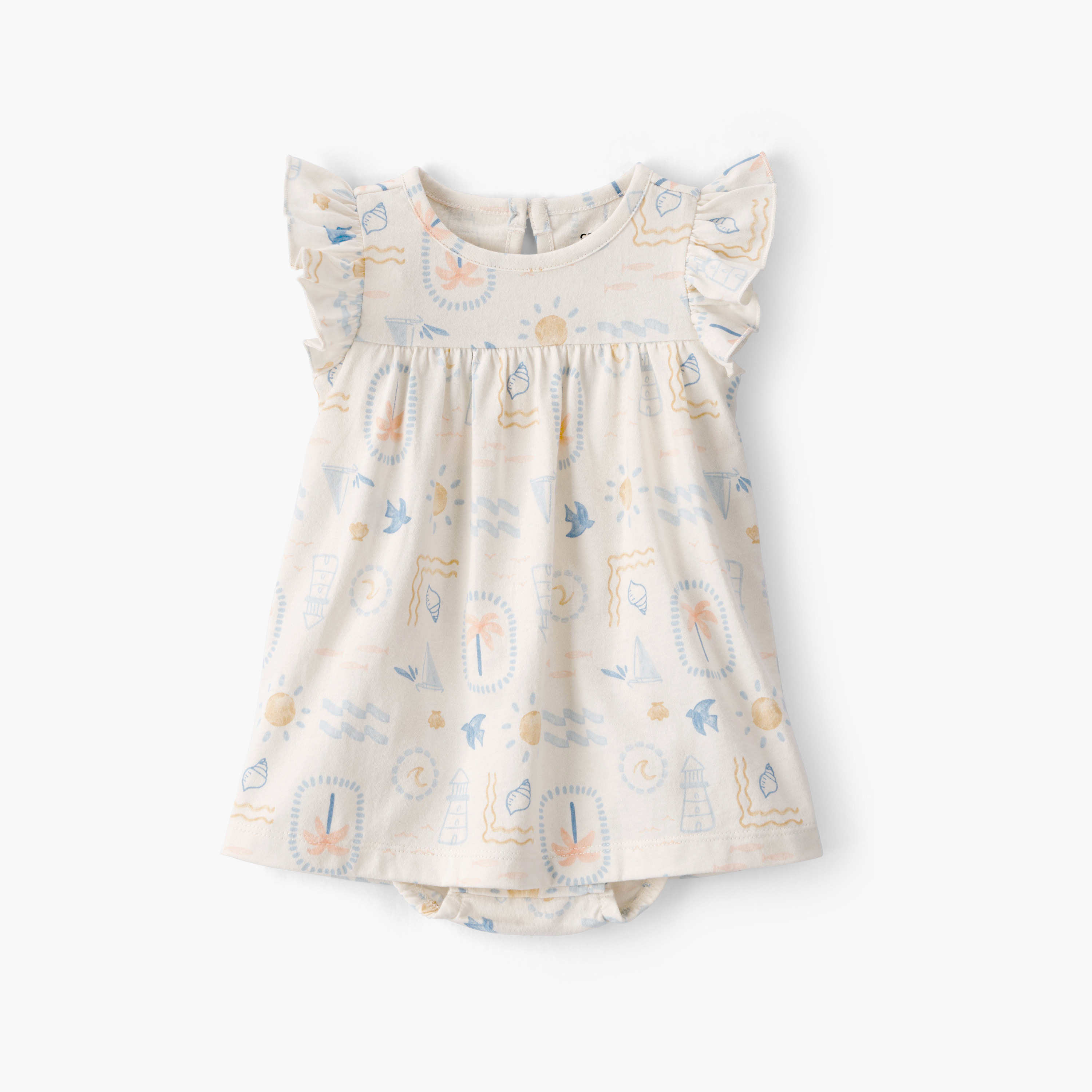 طقم مكون من بودي سوت مطبوع وكارديجان سادة قطعتين من كارترز-baby-girls-clothing-setsandcoords-image-2