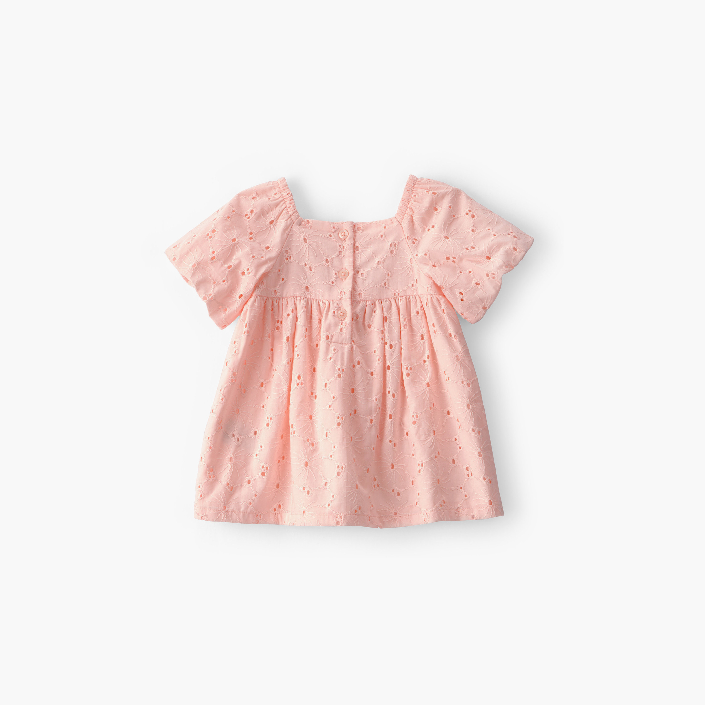فستان بتصميم "آيليت" مفرغ وأكمام قصيرة مع سروال تحتي (بلومرز) من كارترز-baby-girls-clothing-dressesandjumpsuits-image-2