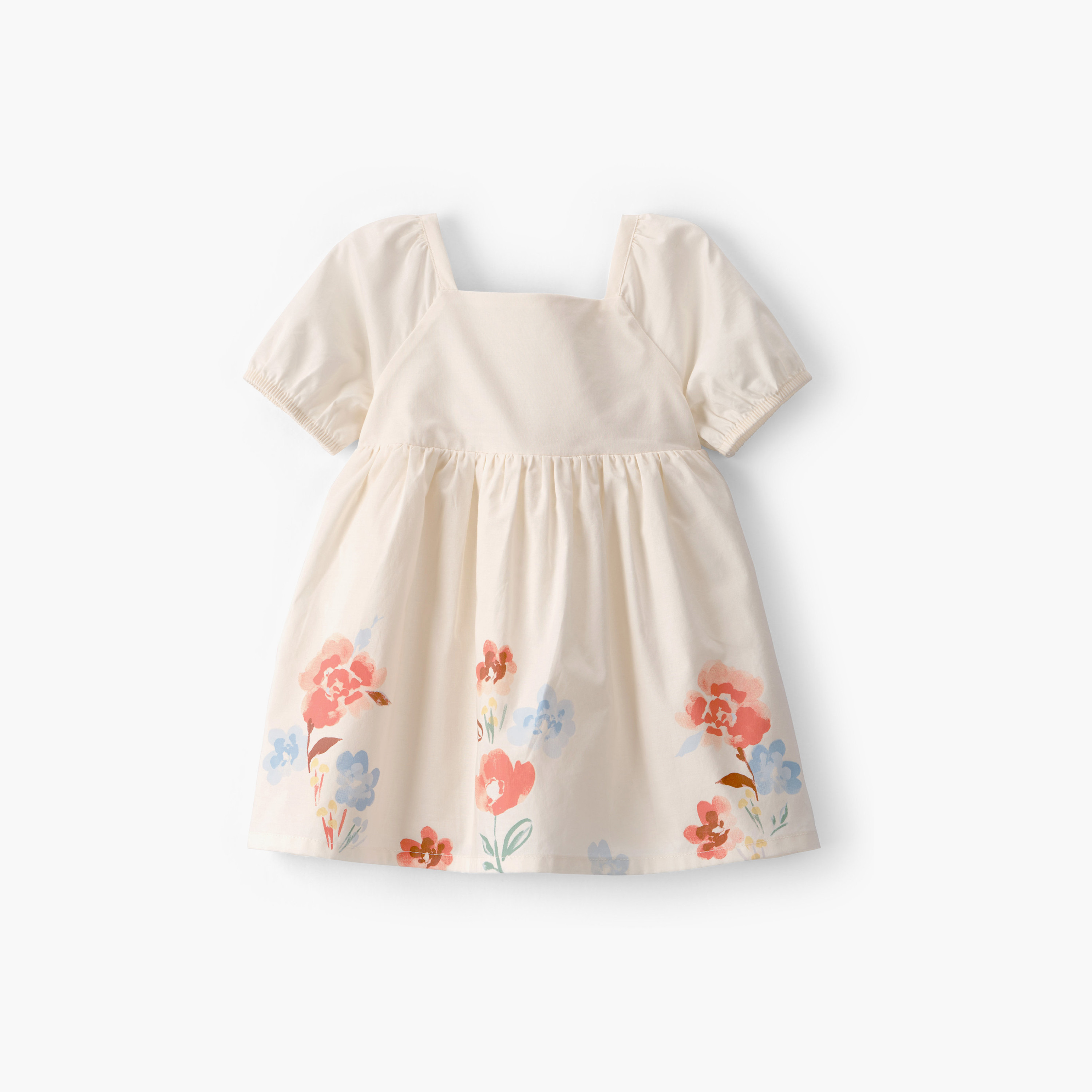 فستان زهور بأكمام منفوخة مع سروال تحتي (بلومرز) من كارترز-baby-girls-clothing-dressesandjumpsuits-image-1